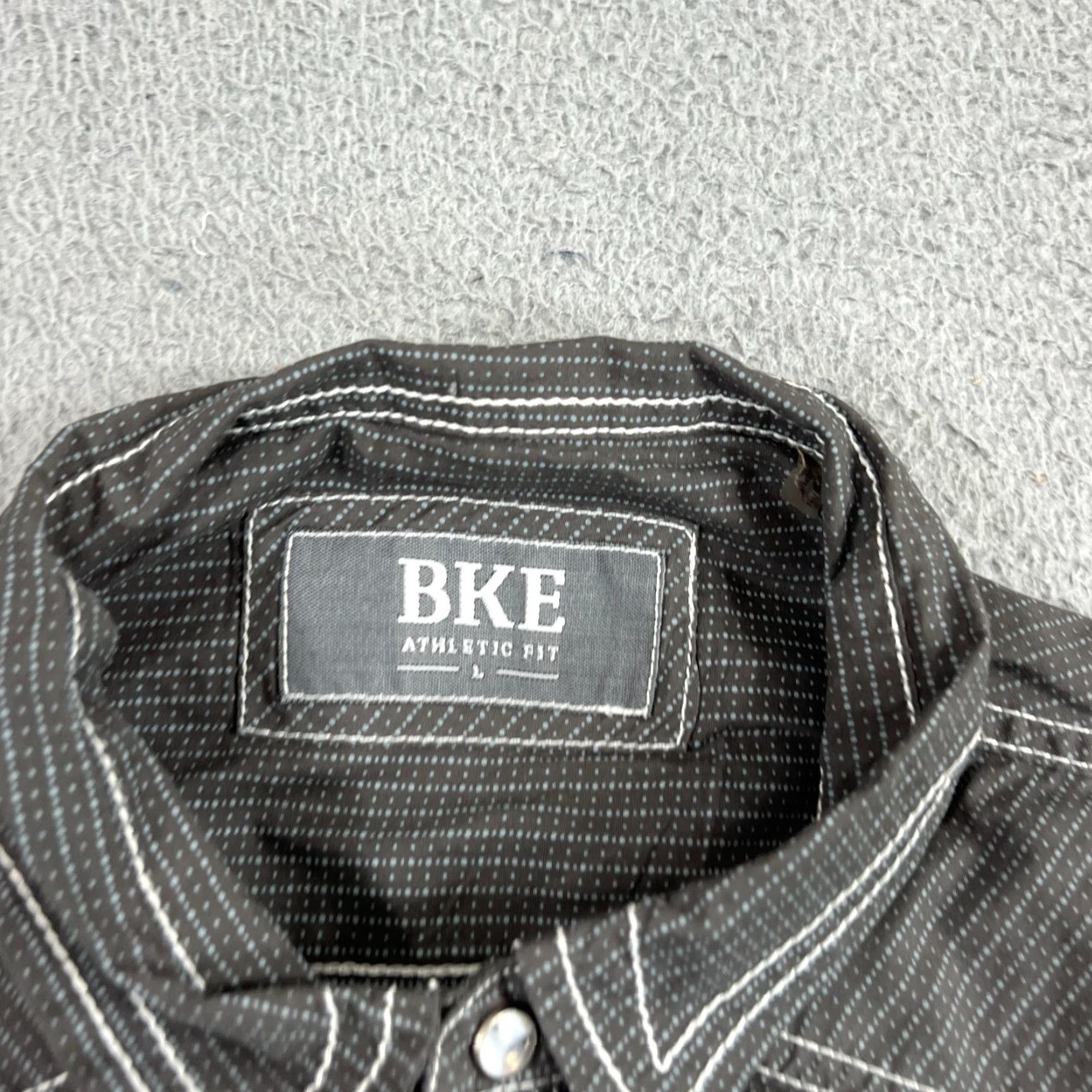 BKE BKE Athletic Fit Pearl Snap Western Shirt Mens L Gray Long Sleeve Cowboy Rodeo Shirt Size US L / EU 52-54 / 3 - 4 Thumbnail