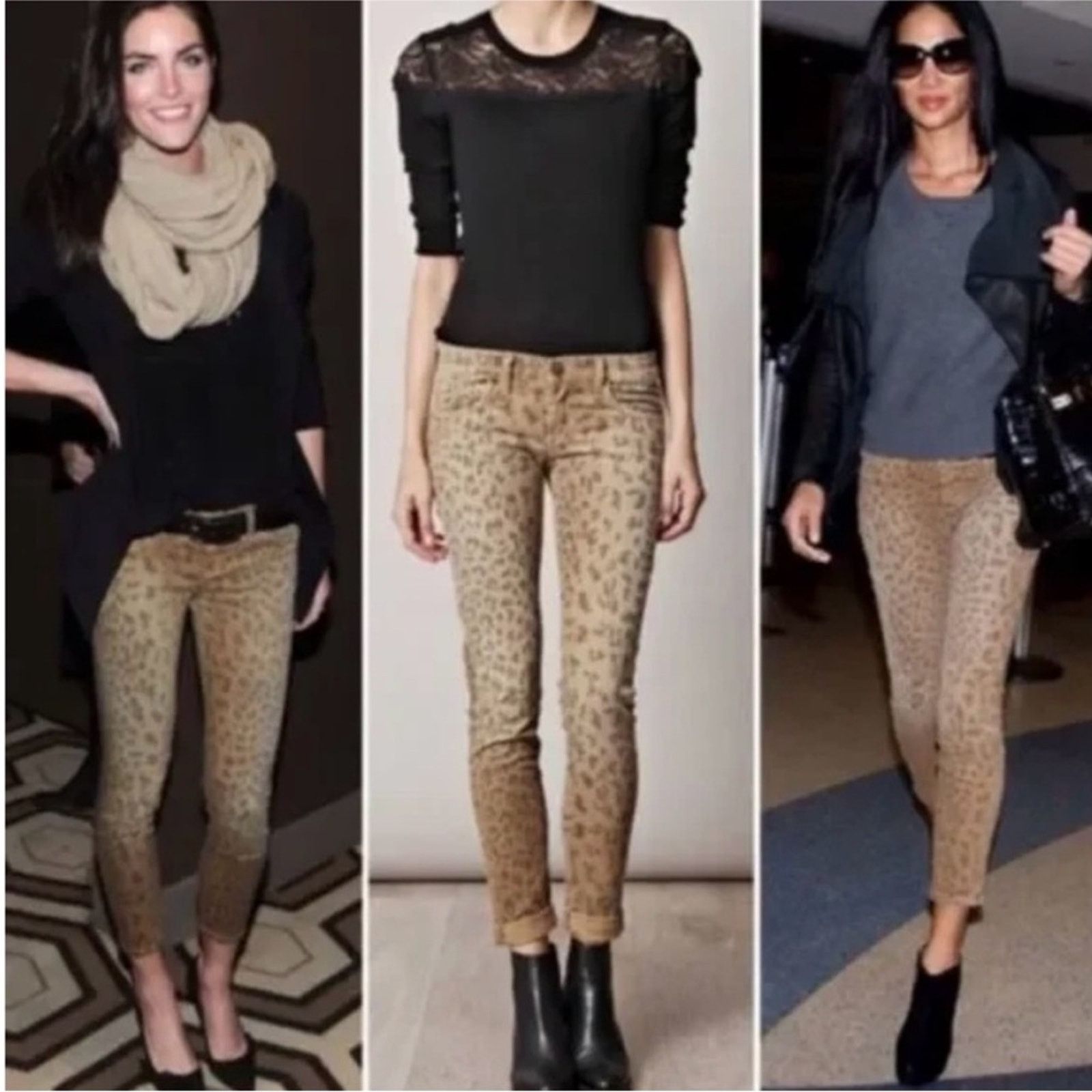 Current/Elliot Current/Elliott Leopard Skinny Stiletto Jean Sz 25 Indie Y2K Size 25" / US 0 / IT 36 - 2 Thumbnail