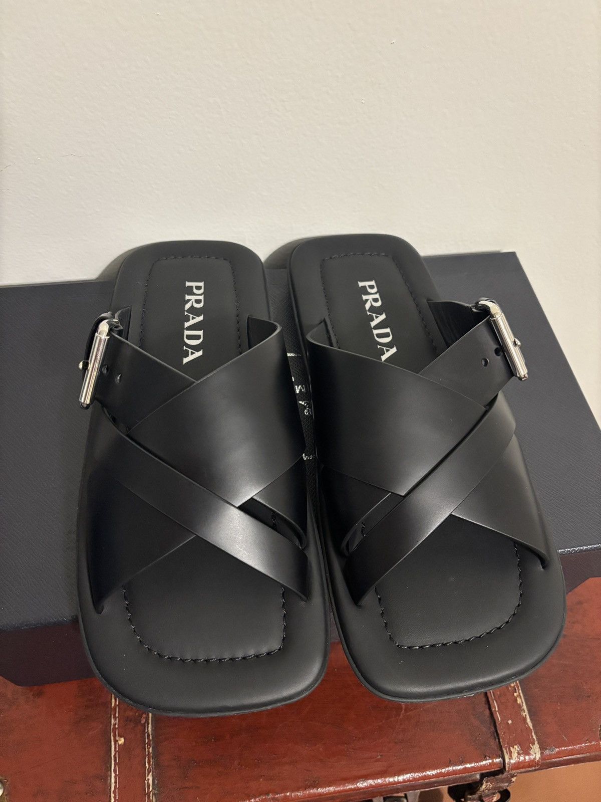 Prada Prada Double Crisscross Sandals Size US 7.5 / EU 40-41 - 3 Thumbnail