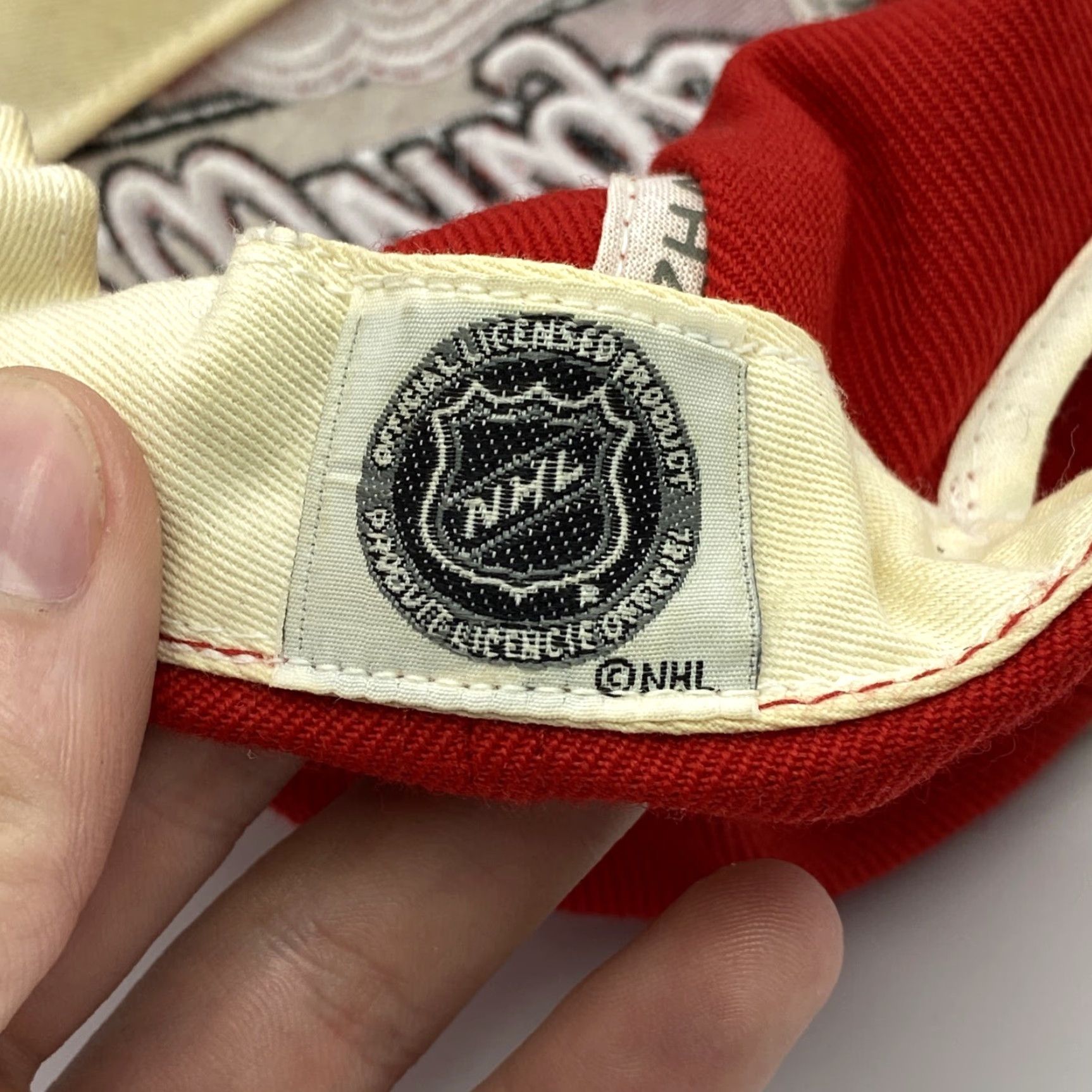Zephyr VINTAGE Zephyr DETROIT RED WINGS Hat Snapback White Red Flat Brim Mens Cap One Size 90s Concert Casual Men’s Size ONE SIZE - 8 Thumbnail