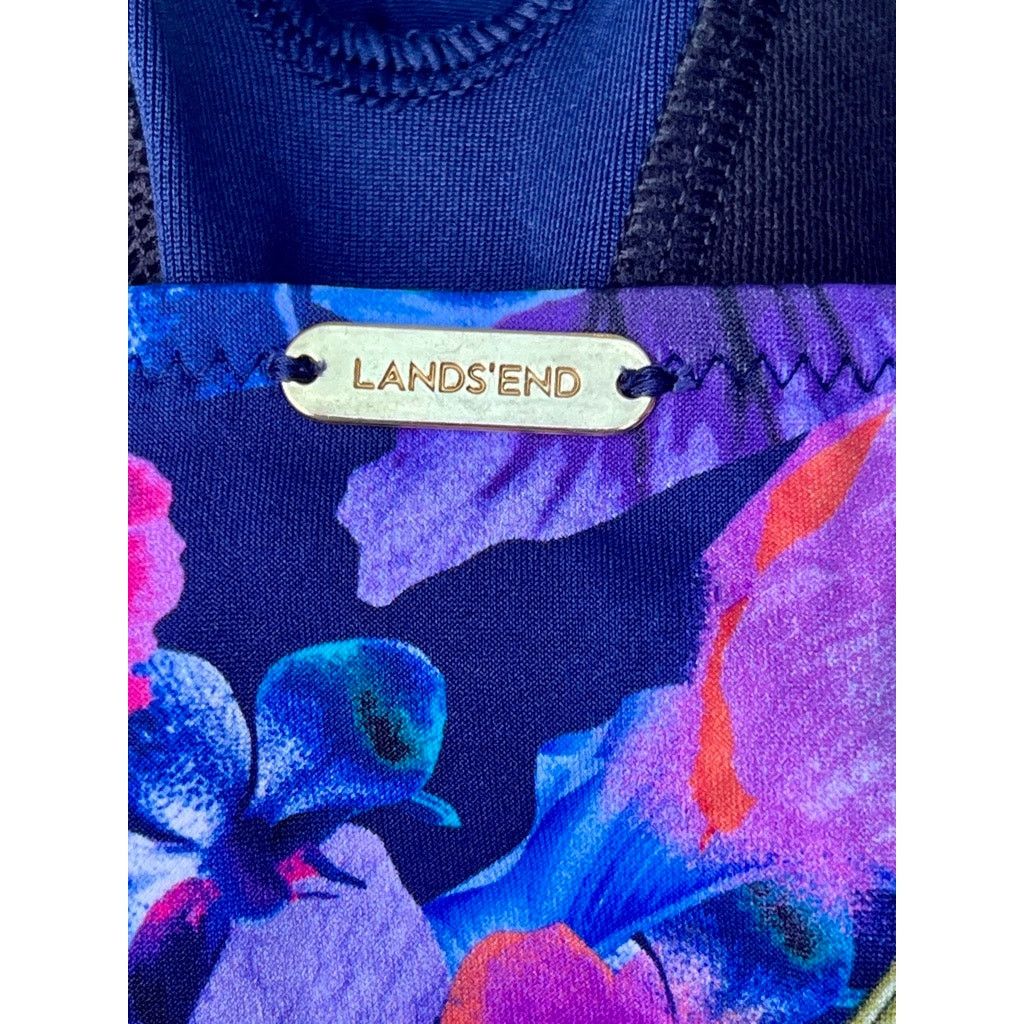 Lands' End Lands' End One Pc Swimsuit Size Sz 12 Tie Top Molded Cup Bra Size ONE SIZE - 4 Thumbnail