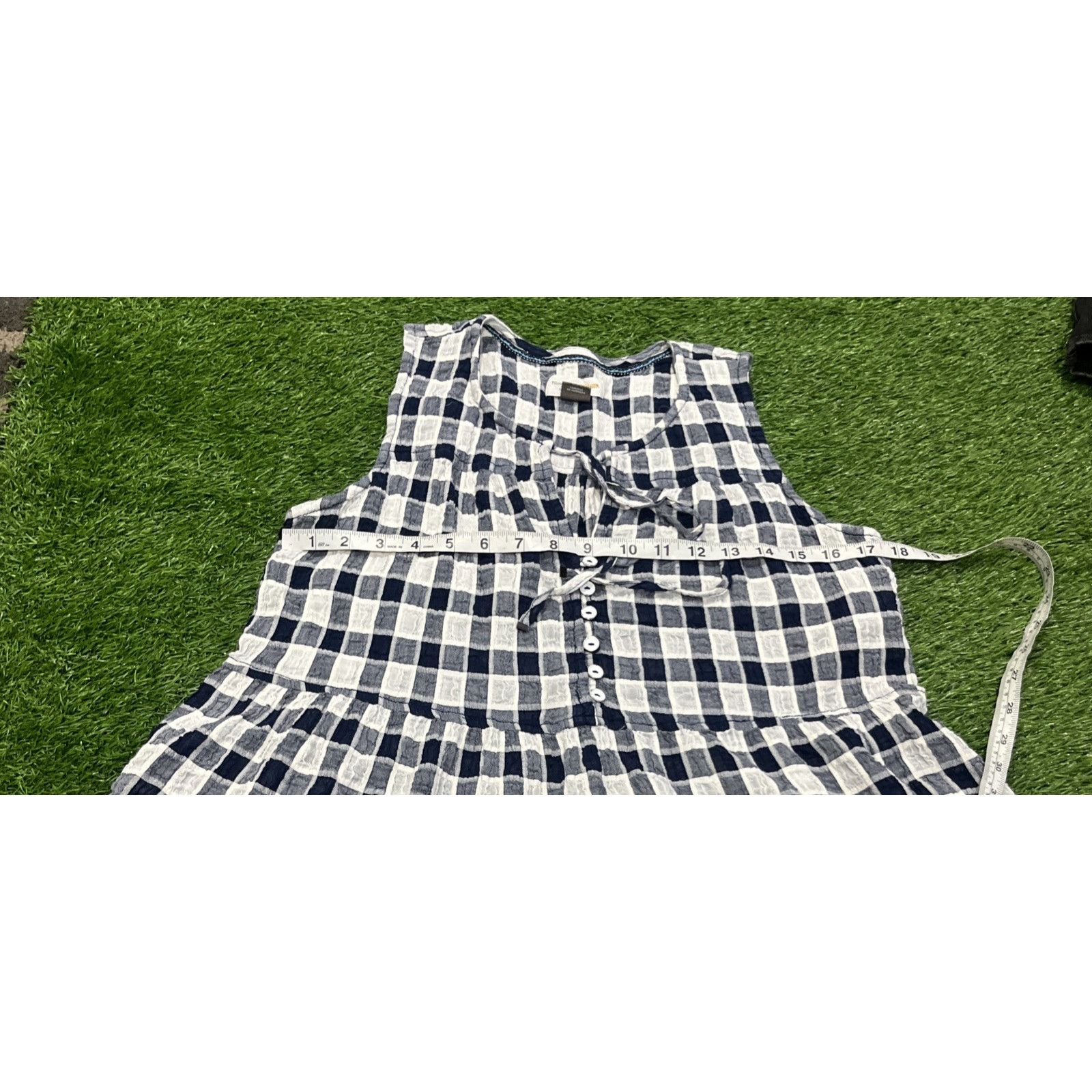 Anthropologie Anthropologie Pilcro Gingham Blue White Check Top Tunic Size S / US 4 / IT 40 - 5 Thumbnail