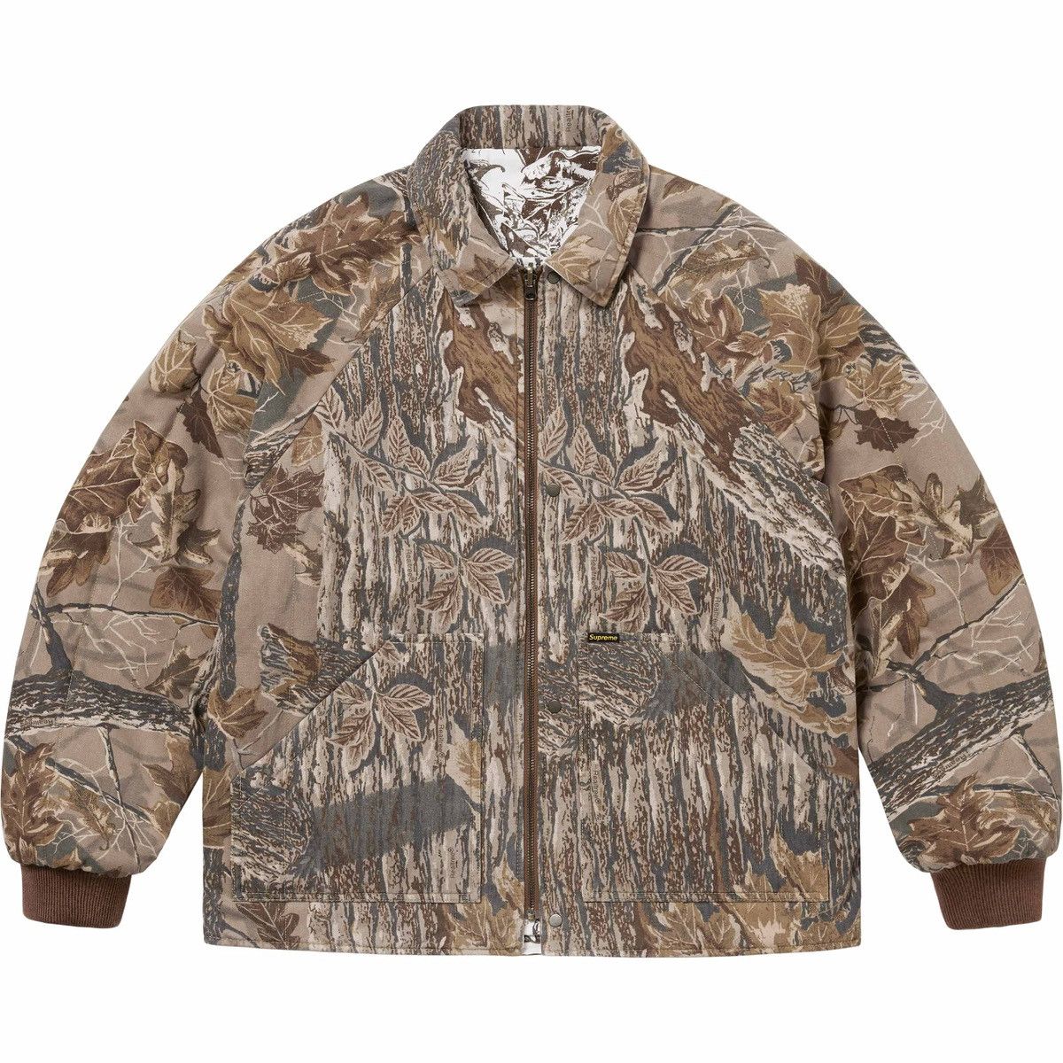 image of Realtree Reversible Quilted Work Jacket Snow Camo, Men's (Size XL)