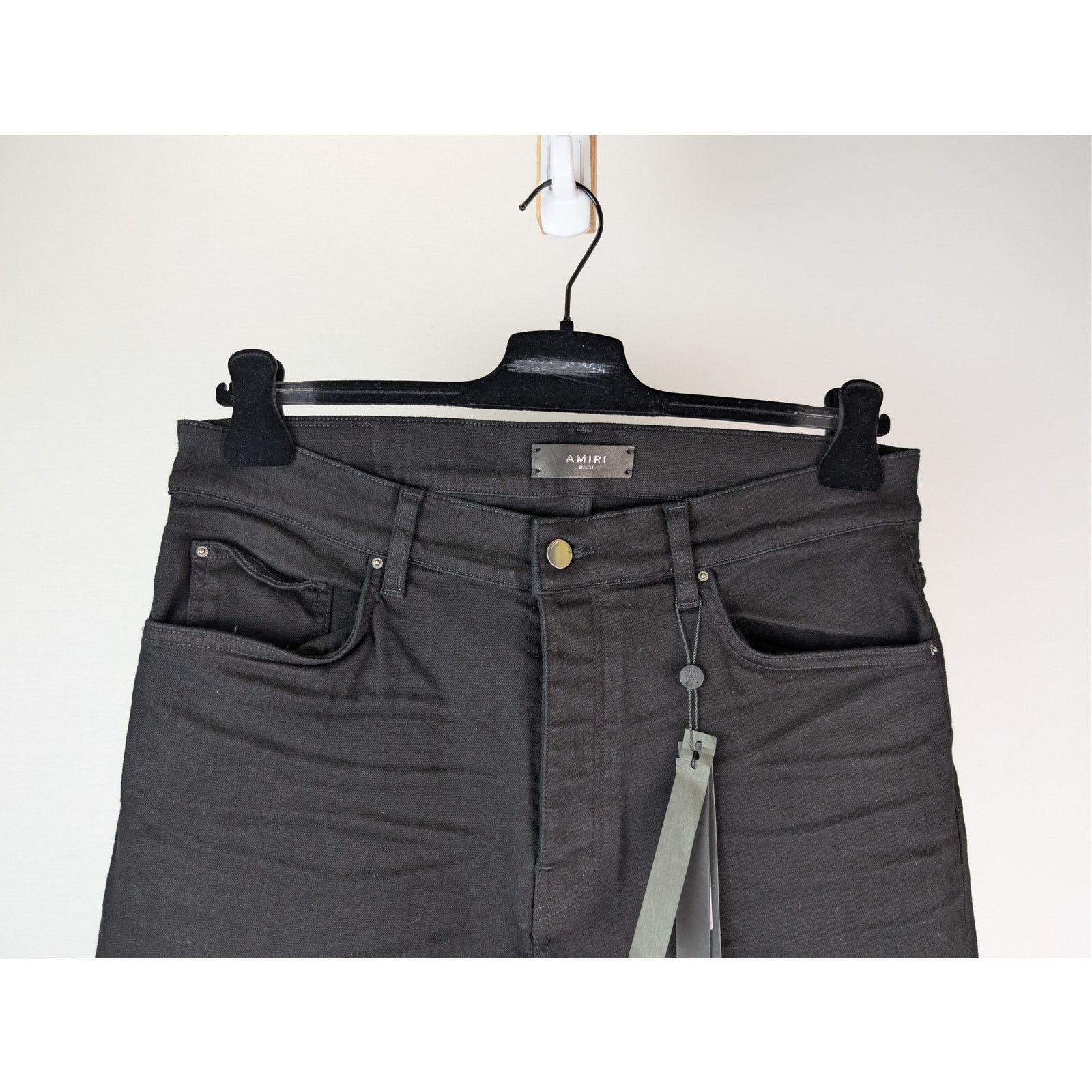 Amiri o1rshd1 MA Swirl Crystal Skinny Denim Jeans in Black Size US 34 / EU 50 - 3 Thumbnail