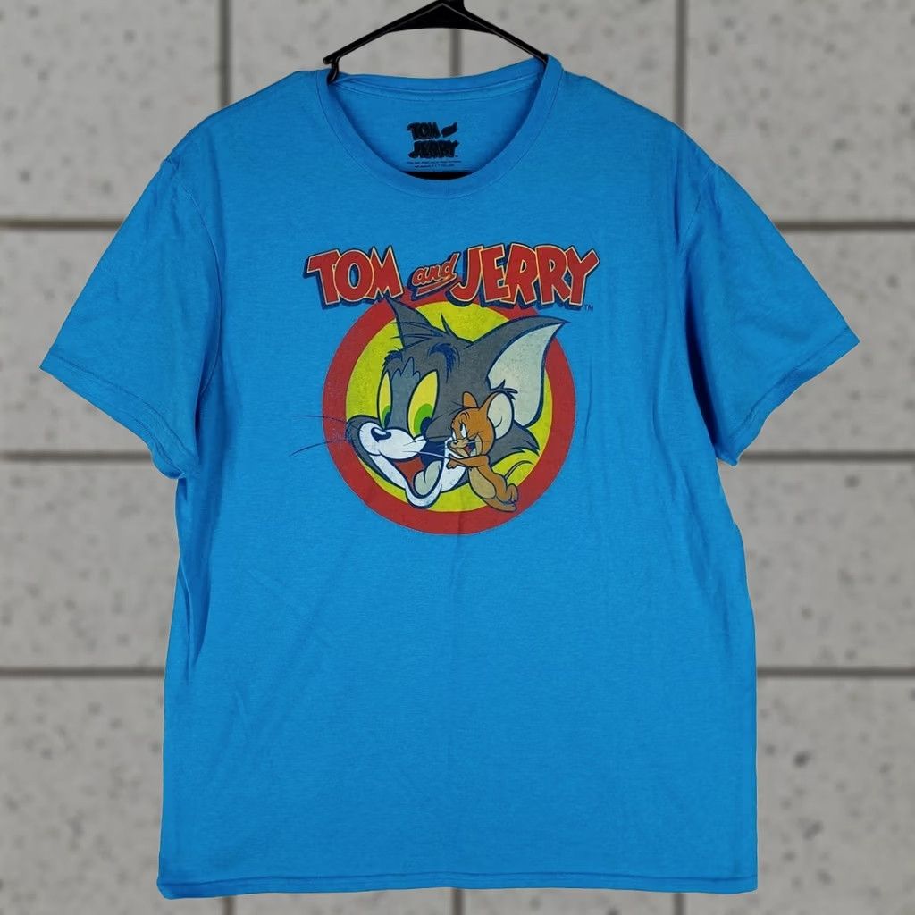 Vintage Tom and Jerry Cartoon Graphic T-Shirt Blue Adult L 50/50 Cotton Blend Shirt Mens Size US L / EU 52-54 / 3 - 1 Thumbnail
