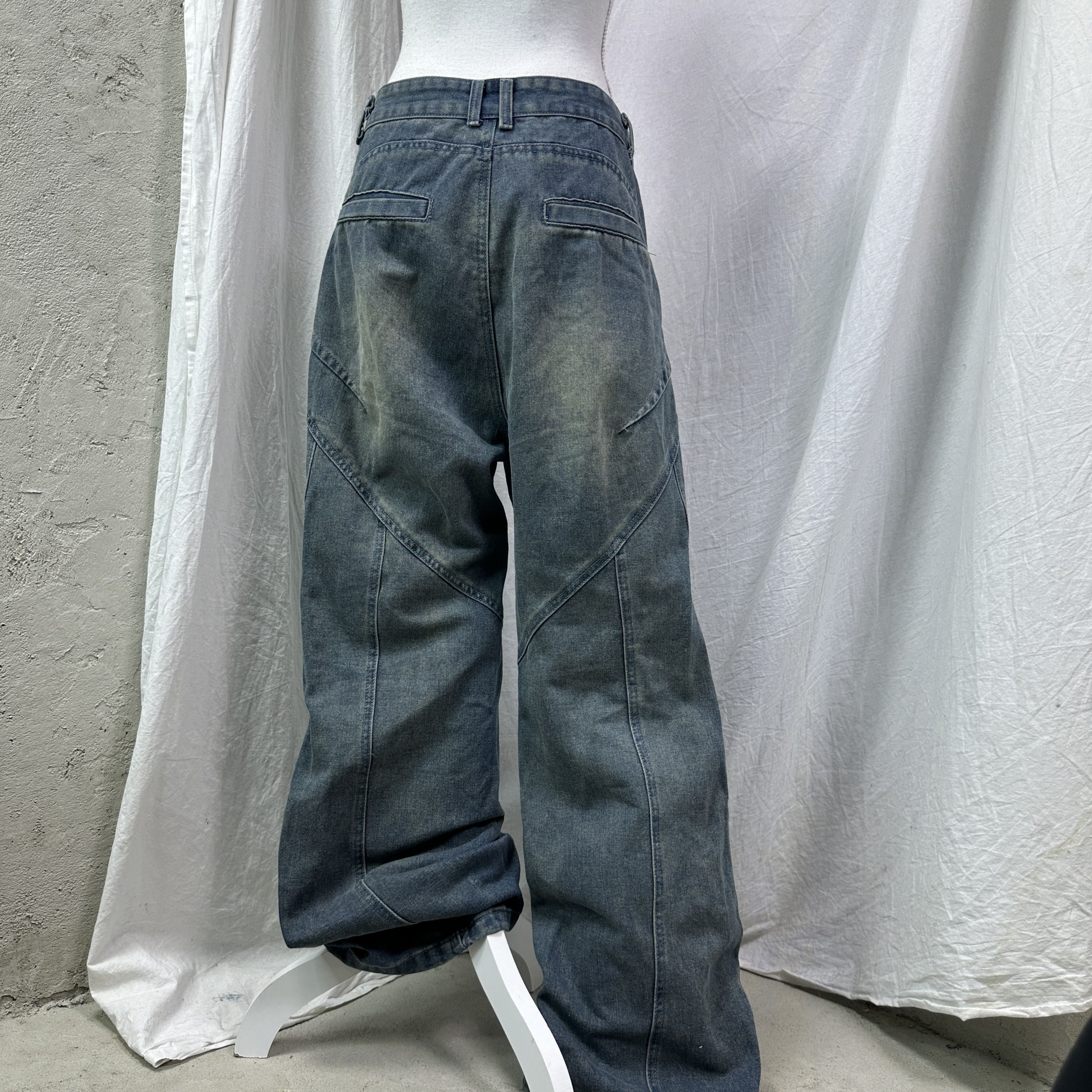 Vintage Vintage Denim Baggy Flared Paneled Washed Jeans 00s Size US 38 / EU 54 - 8 Thumbnail