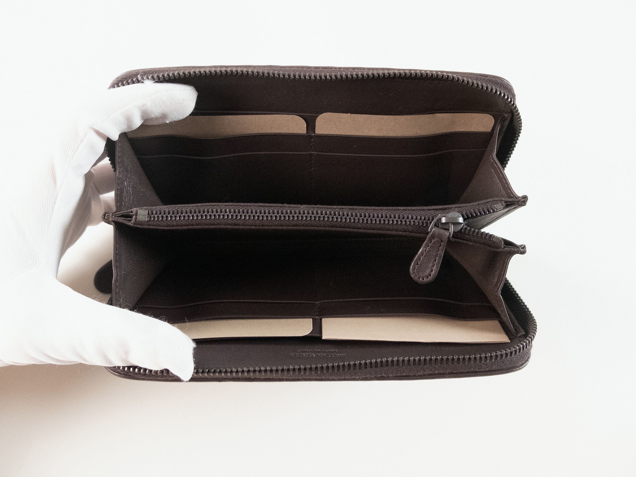 Bottega Veneta BOTTEGA VENETA dark brown intrecciato continental zip wallet Size ONE SIZE - 4 Thumbnail