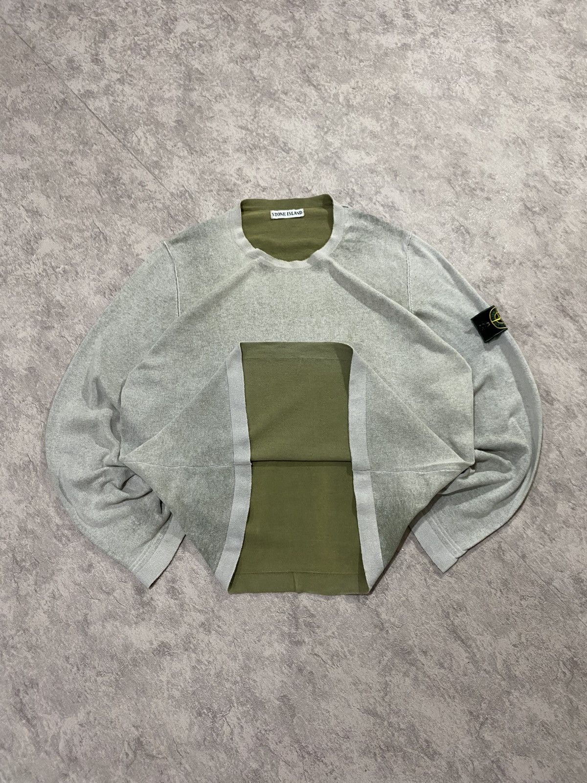 Vintage Wash Stone Island Garment Dyed Reversible Crewneck