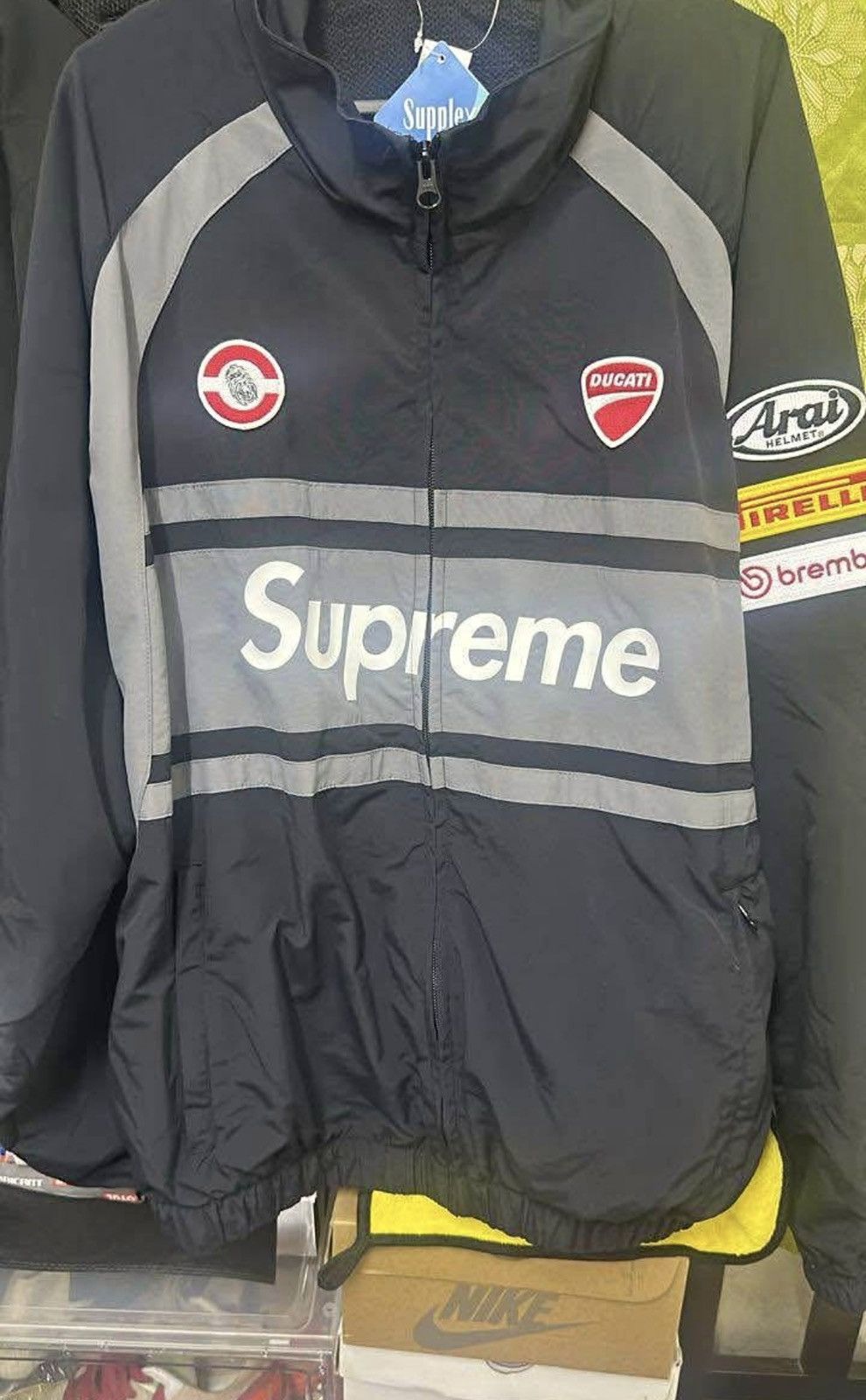 Supreme Supreme x Ducati Track Jacket 'Light Grey' | Grailed