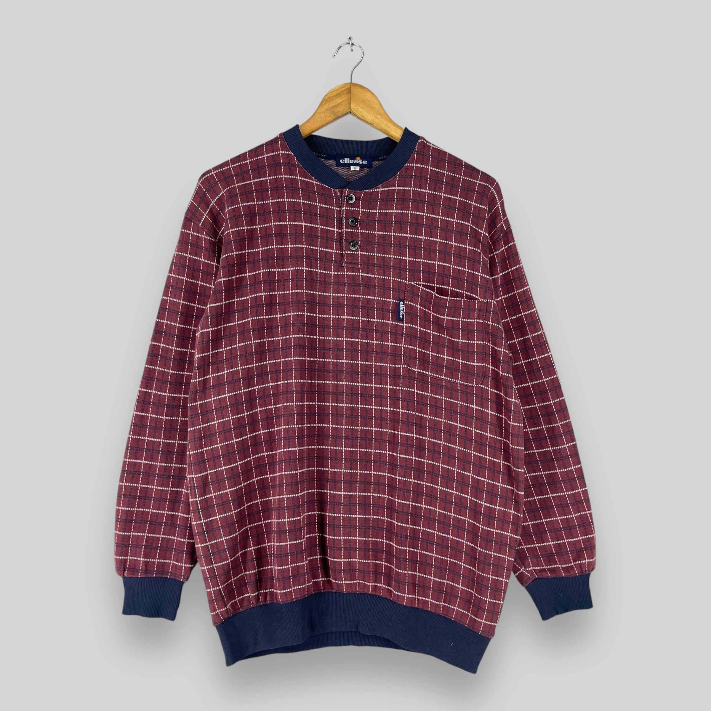 Ellesse Vintage ELLESSE Checkered Board Pullover Sweatshirt Size US M / EU 48-50 / 2 - 1 Thumbnail