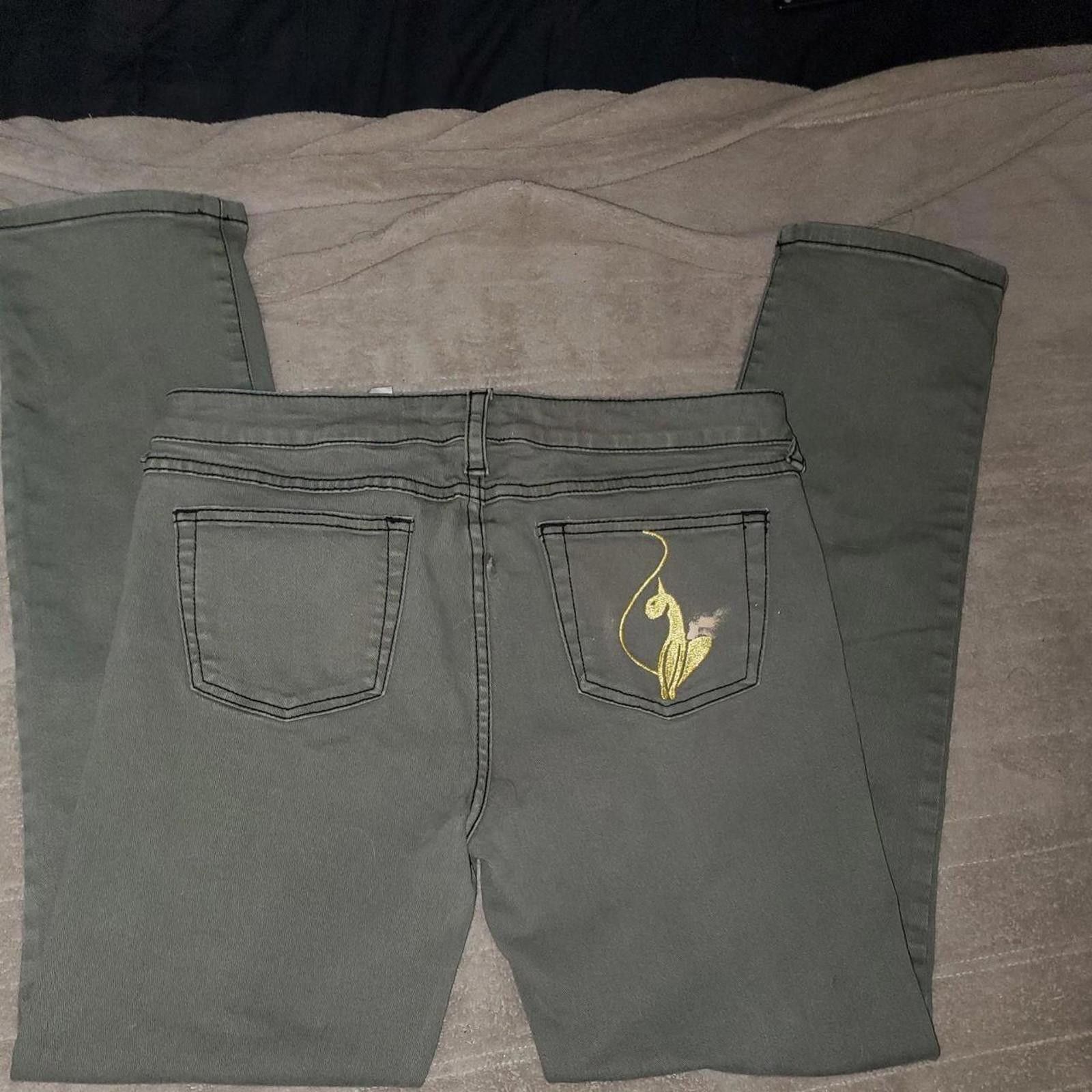 Other Baby Phat Women's Green and Gold Jeans Size 34" / US 12 / IT 48 - 2 Thumbnail