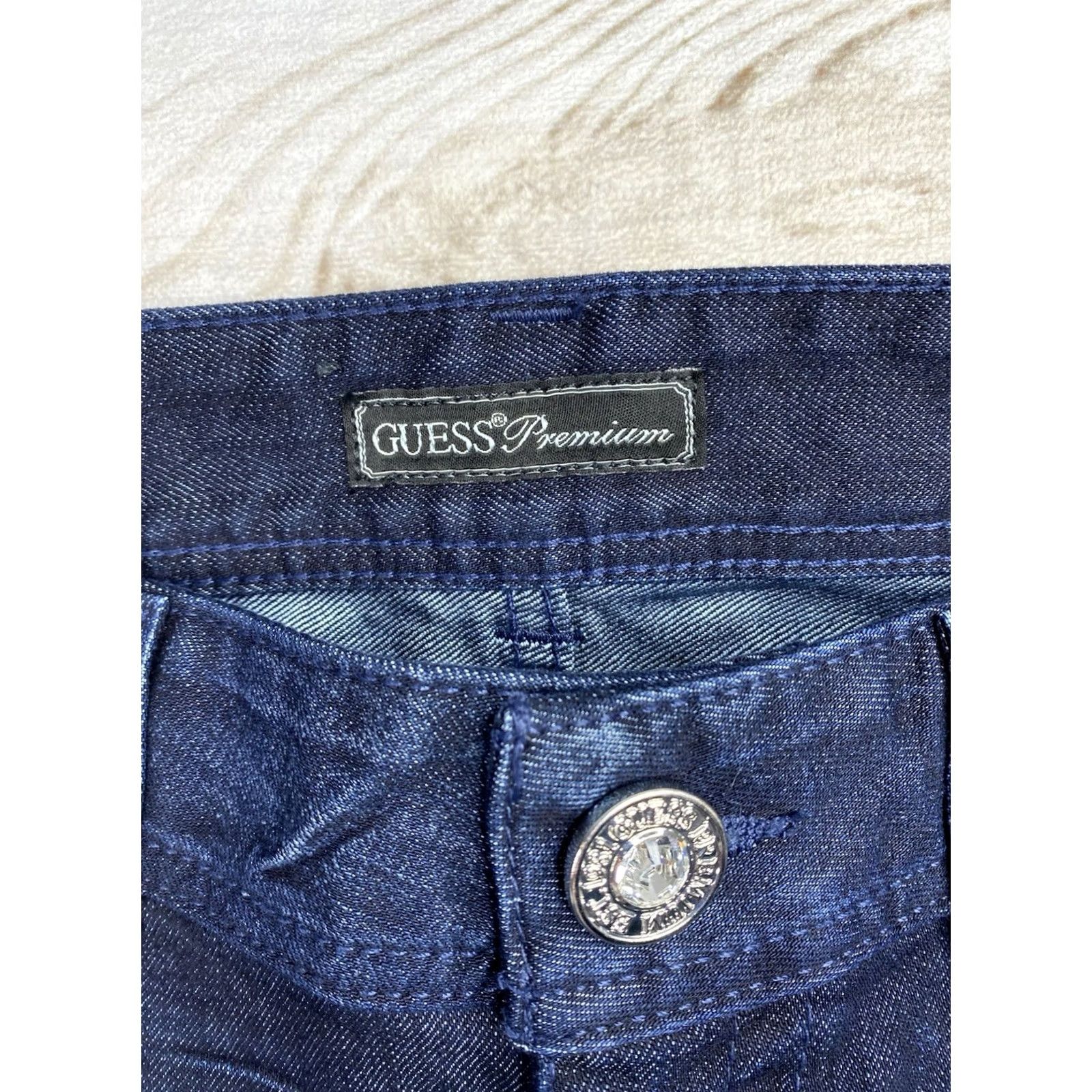 Guess GUESS Daredevil Skinny Jeans Sz 30 Dark Wash 5-Pocket Logo Denim 90s Vintage Womens Jeans Size 30" / US 8 / IT 44 - 3 Thumbnail
