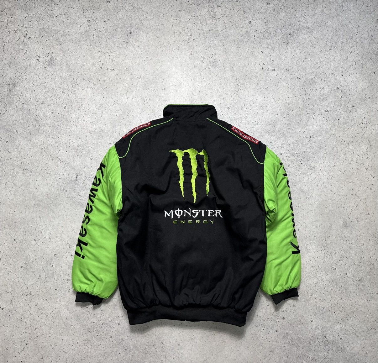 NASCAR Monster Energy Kawasaki Racing Bomber Jacket Big Logo Y2K Size US L / EU 52-54 / 3 - 2 Thumbnail