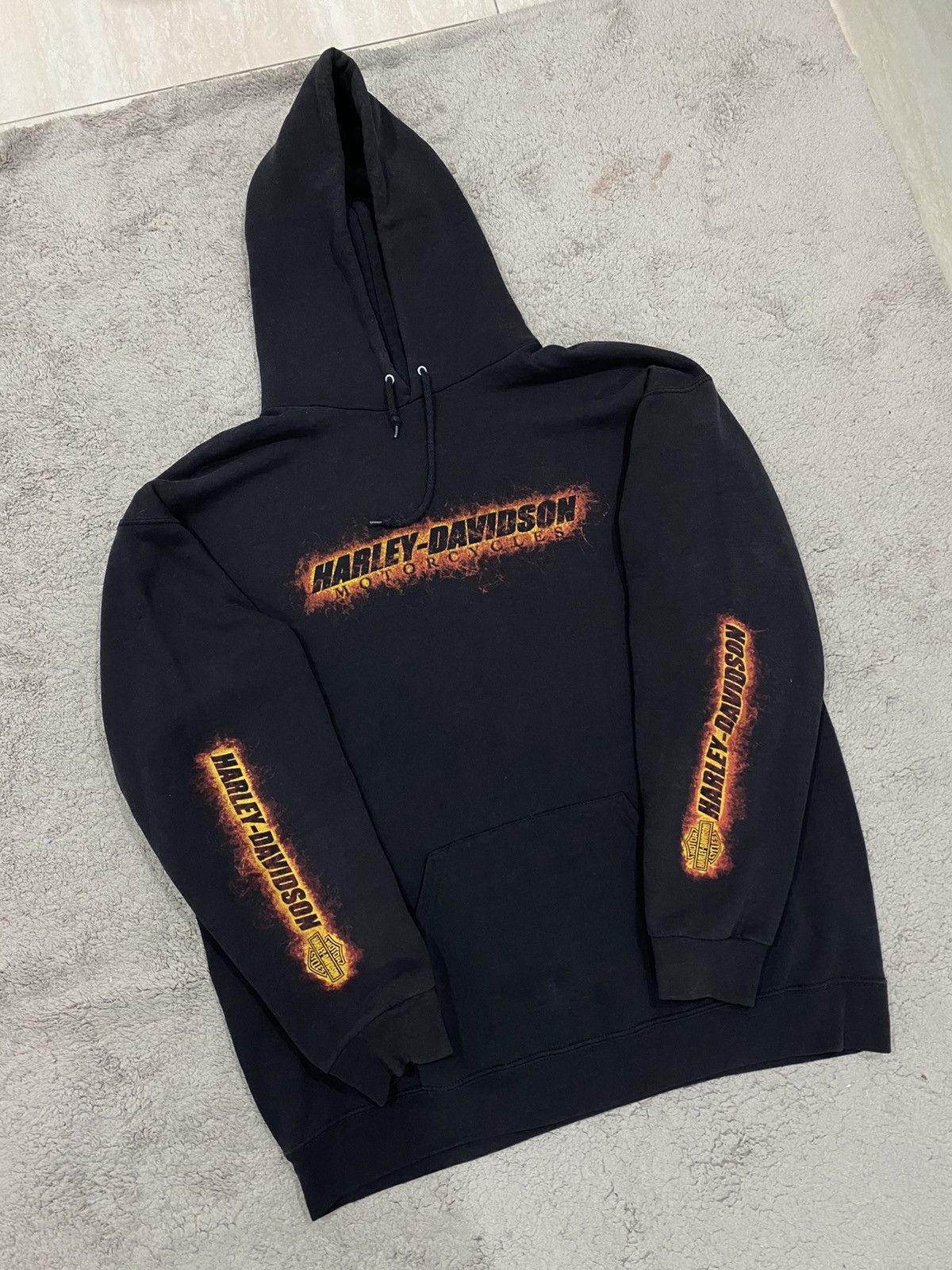 Harley Davidson × Vintage Harley Davidson Logo Flame Hoodie Vintage 2004 Size US XL / EU 56 / 4 - 2 Thumbnail