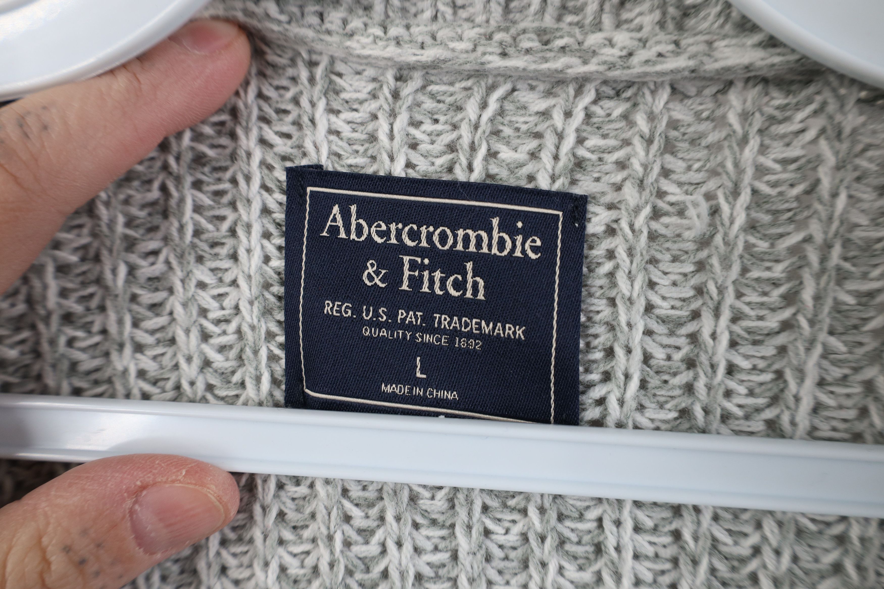 Abercrombie & Fitch Vintage 90s Y2K Abercrombie & Fitch Ribbed Knit Sweater Gray Size L / US 10 / IT 46 - 8 Thumbnail