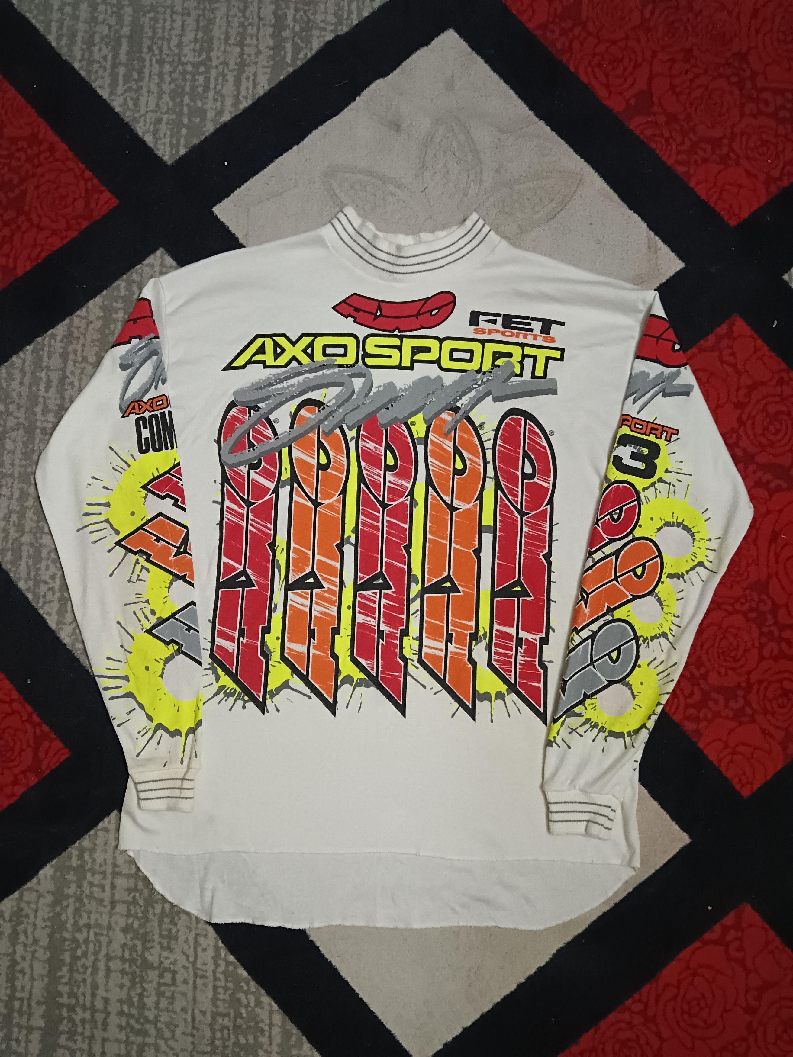 image of 90’S Axo Sport Motorcross Jersey White Dirtbike, Men's (Size Medium)