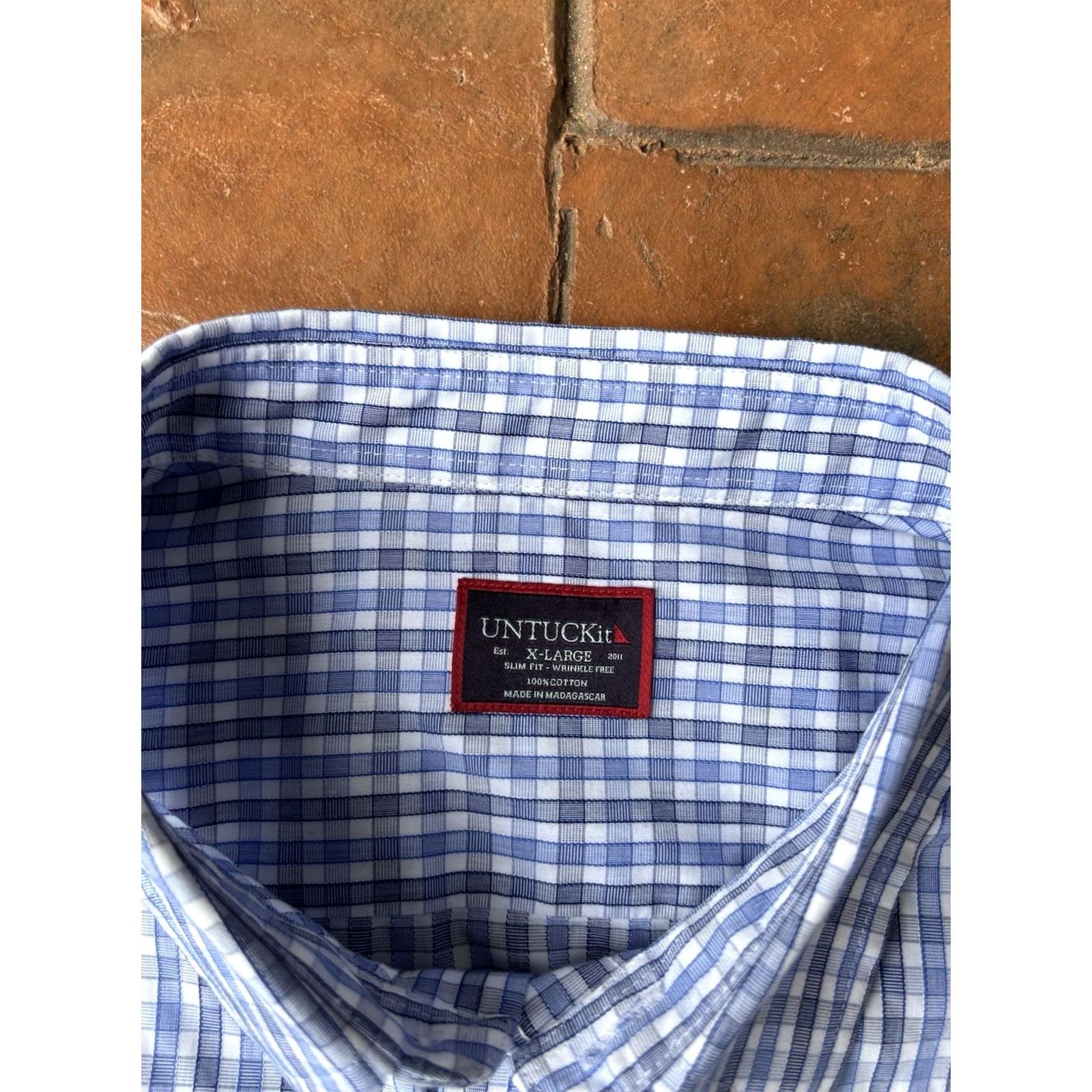UNTUCKit UNTUCKit Button-Up Long Sleeve Shirt Men's XL Plaid Slim Fit Multicolor Button-Down Collar Casual Business Travel Size US XL / EU 56 / 4 - 2 Thumbnail