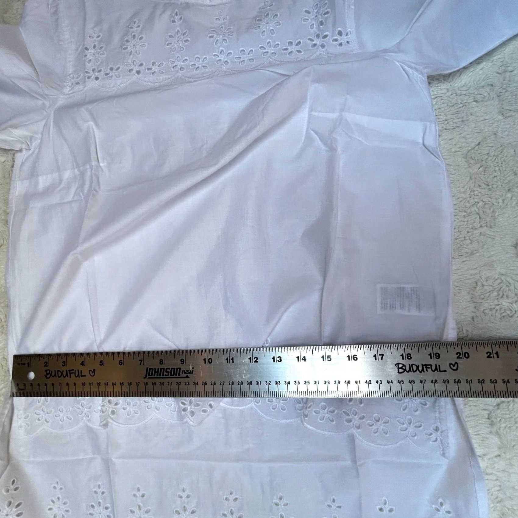 J.Crew J.Crew Womens Scalloped Eyelet Funnelneck Top Long Sleeve White Size 8 New AP120 Size M / US 6-8 / IT 42-44 - 7 Thumbnail