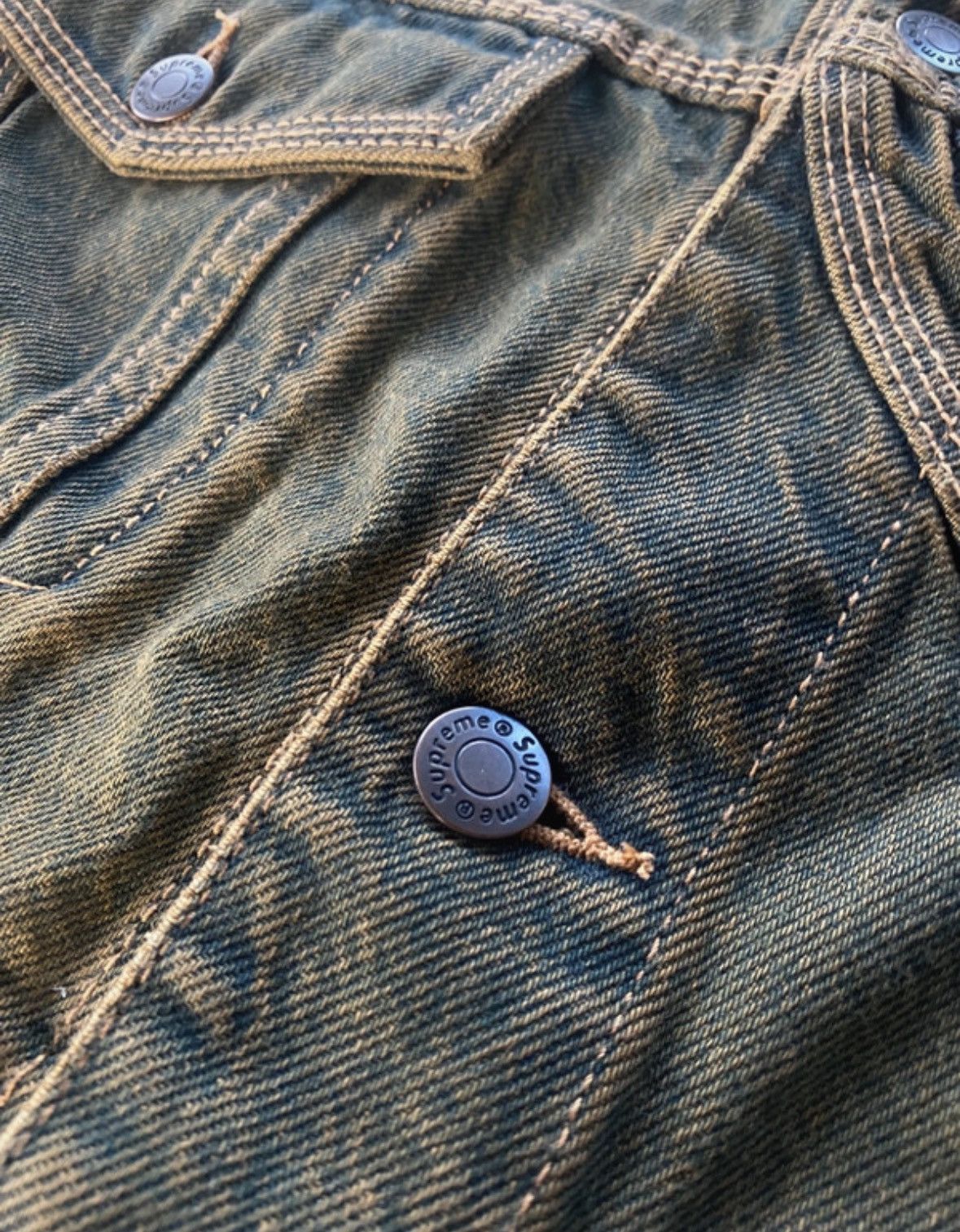 Supreme Supreme S Logo Denim Dirty Green jacket Size US XL / EU 56 / 4 - 3 Thumbnail