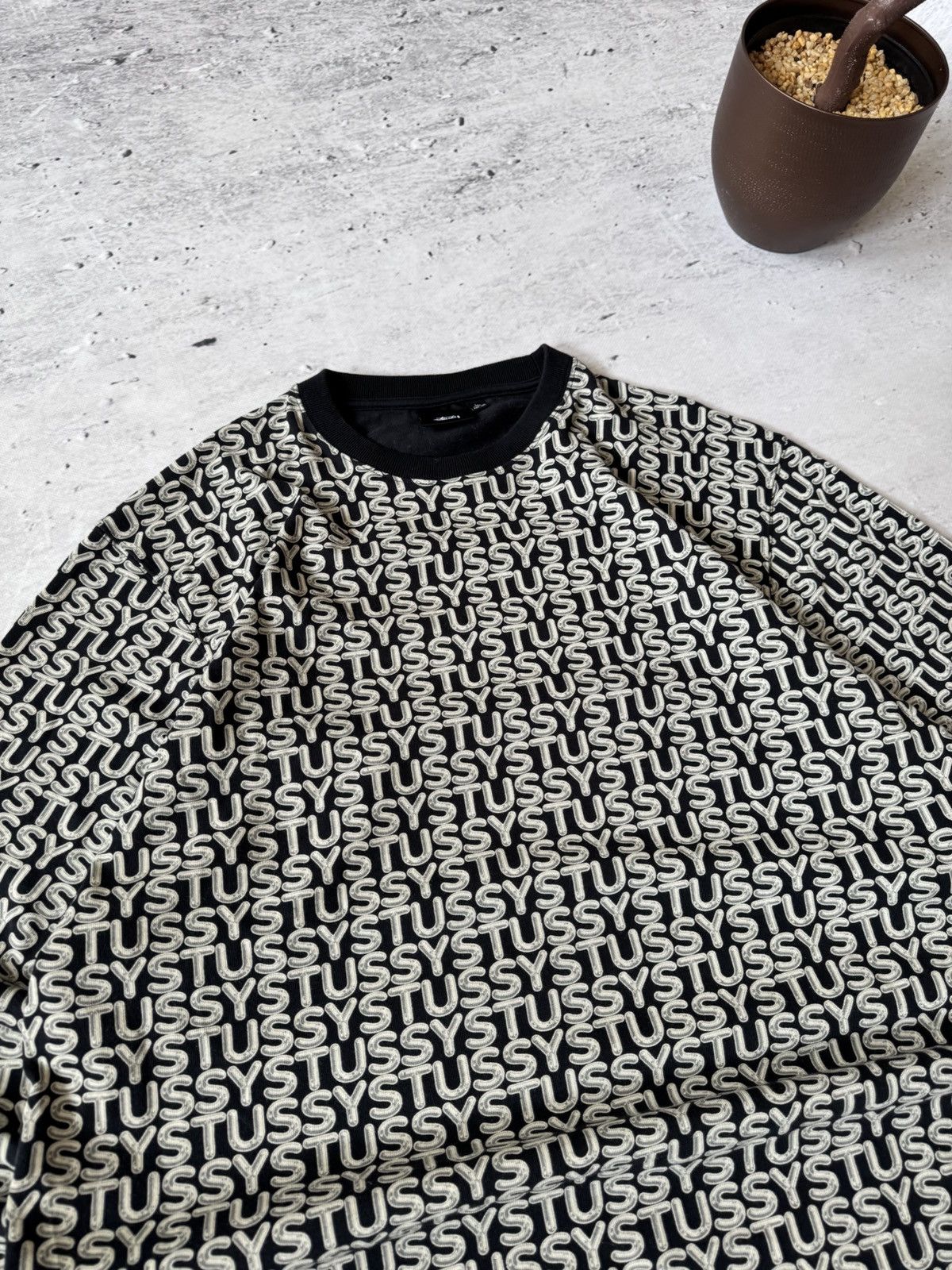 Stussy × Vintage STUSSY CENTER LOGO OVERSIZE BAGGY FIT SWEATSHIRT Size US L / EU 52-54 / 3 - 3 Thumbnail