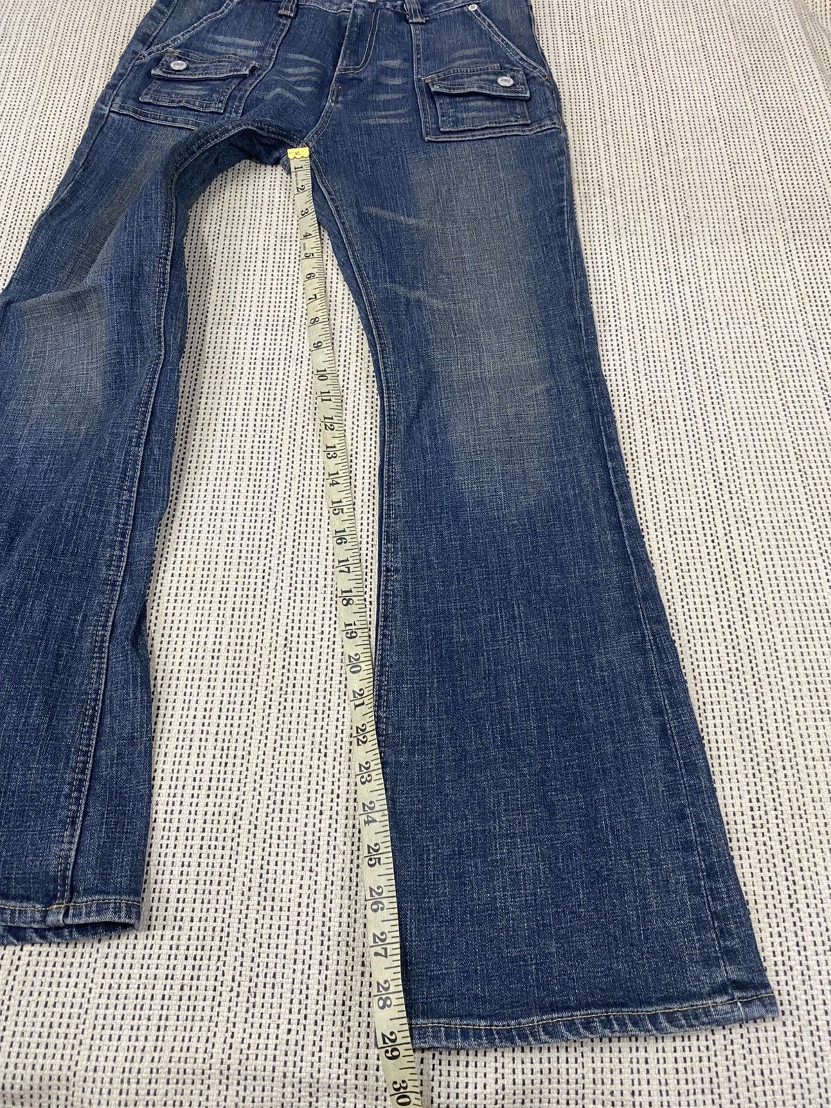 Japanese Brand Vintage 70sStyle Flared Denim Jeans Wash CargoPocket Bootcut Size US 30 / EU 46 - 1 Thumbnail