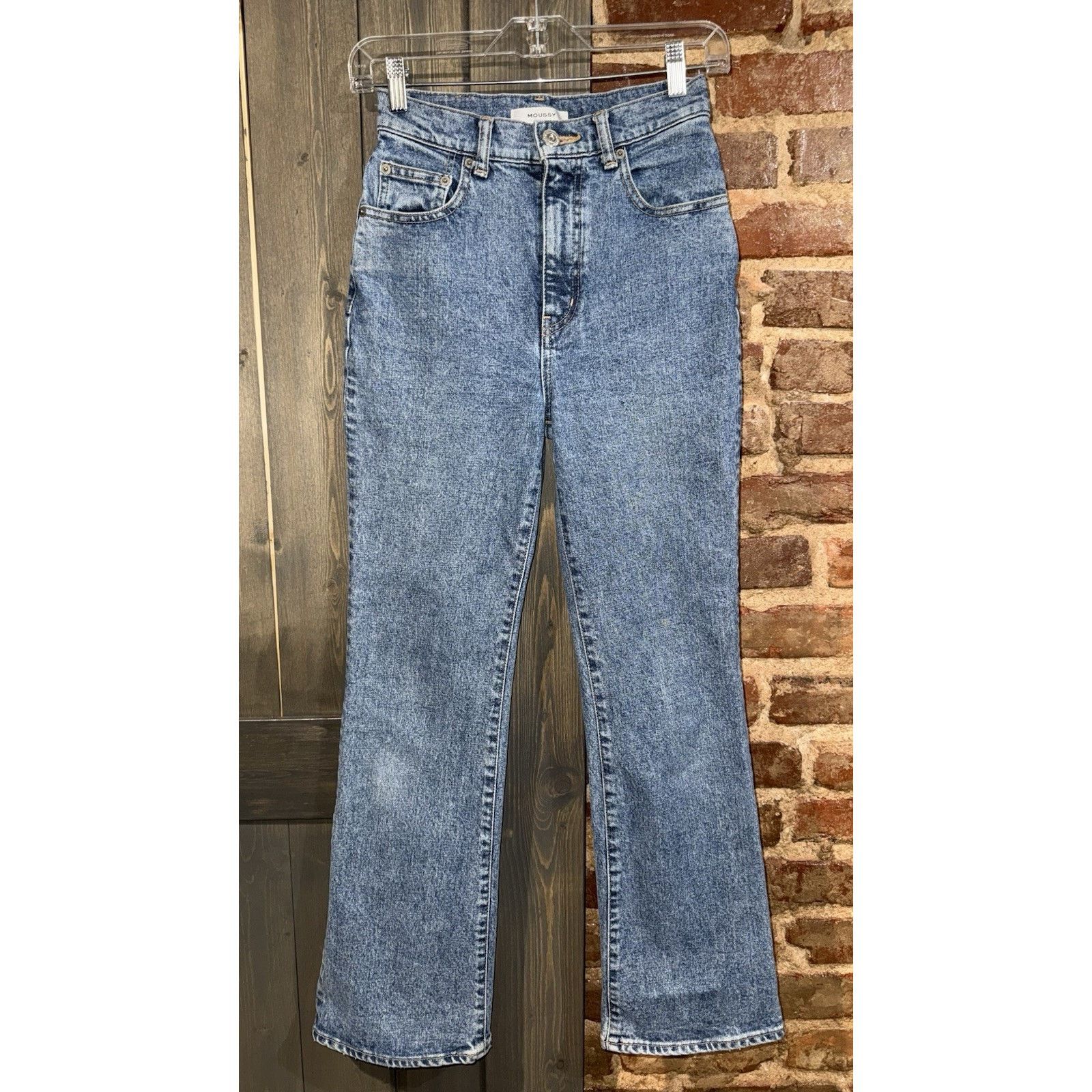 MOUSSY Moussy MVS SW Flare Jean Medium Blue Wash Japan Made Sz 25 Size 25" / US 0 / IT 36 - 6 Thumbnail