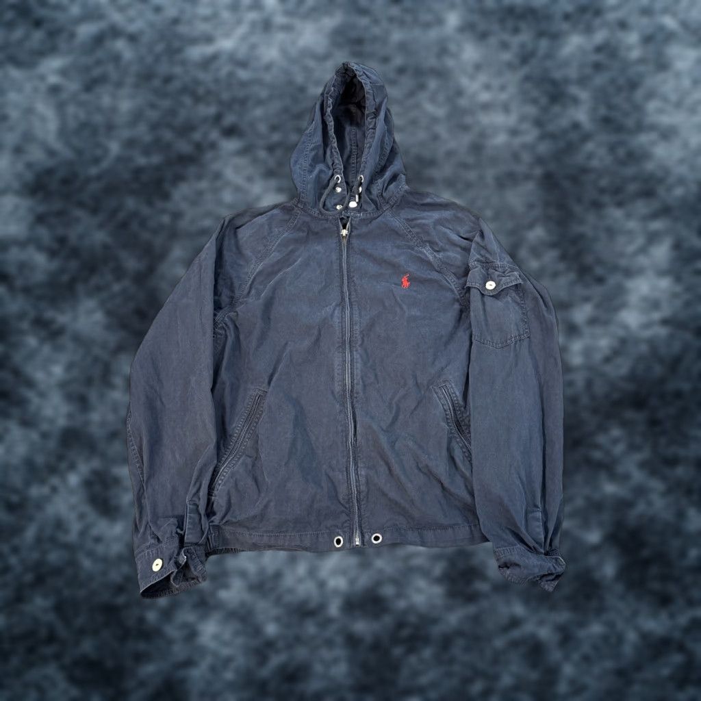 Polo Ralph Lauren Polo Ralph Lauren Hoodie Mens XL Navy Blue Full Zip Hooded Pockets Zip Cargo Sleeve Pony Light Y2K Red Navy Blue Size US XL / EU 56 / 4 - 1 Thumbnail