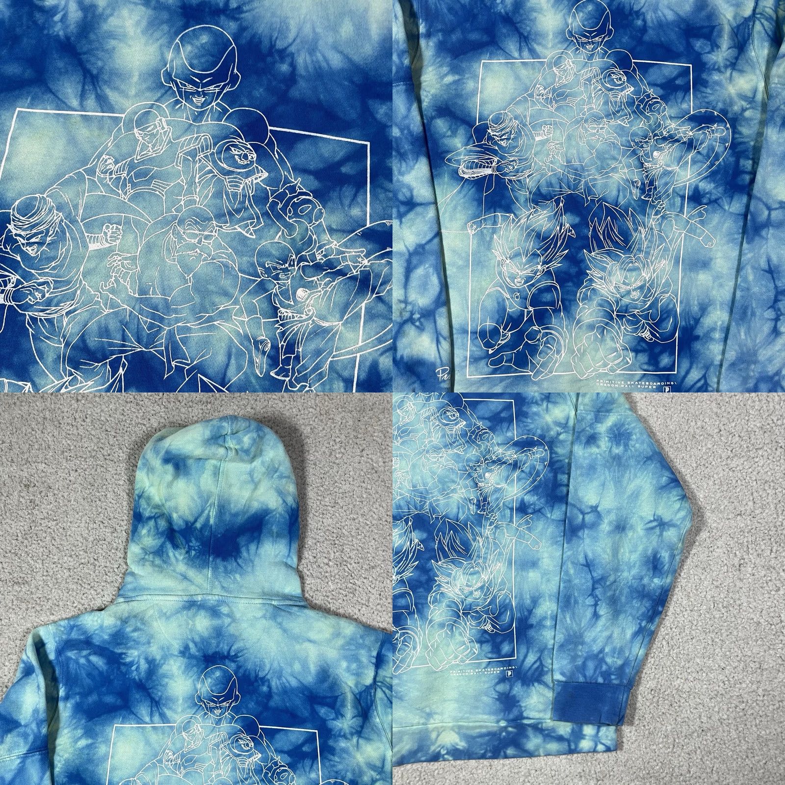 Vintage Dragon Ball Z Primitive Hoodie Mens S Blue Tie Dye Pullover Anime Sweatshirt Size US S / EU 44-46 / 1 - 9 Thumbnail
