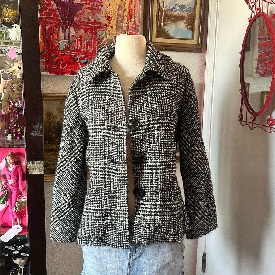 Other talbots collection tweak black white penny coat jacket Size XL / US 12-14 / IT 48-50 - 1 Thumbnail