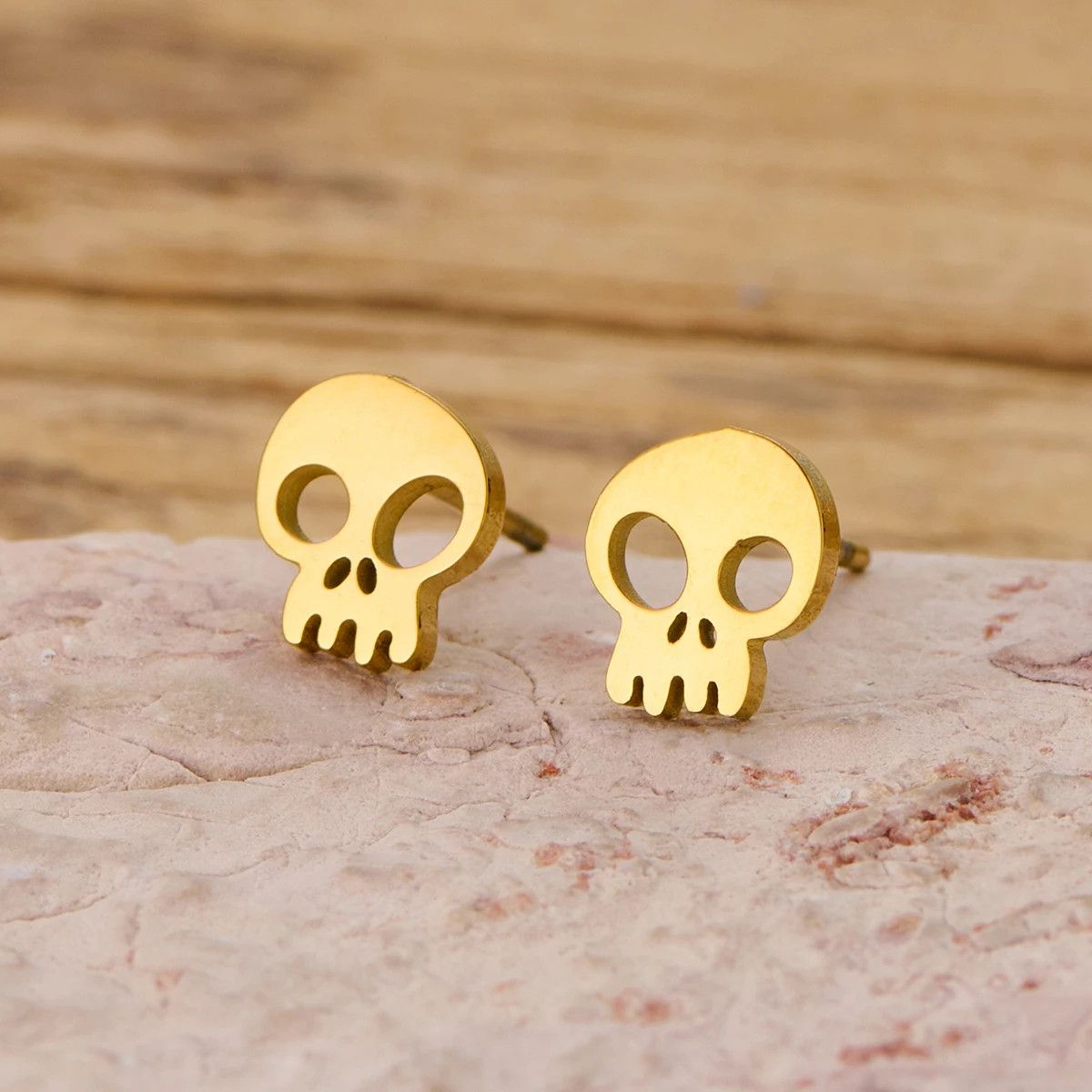 Jewelry Mini Skull Stud Earrings Charm Earring Gift Size ONE SIZE - 3 Thumbnail
