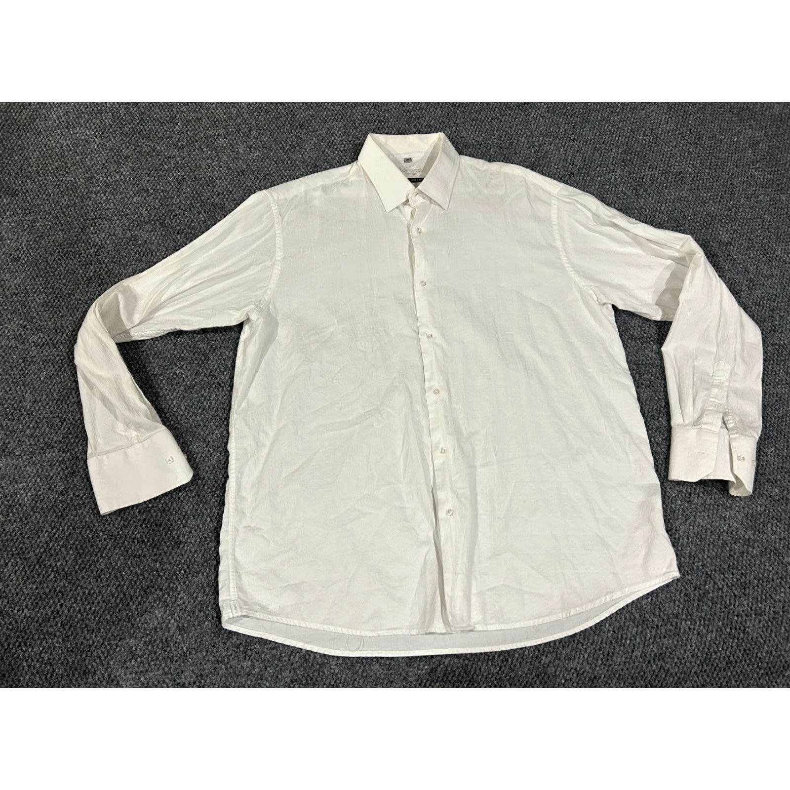 Vintage Visconti Shirt Mens XL White Long Sleeve Button Front Spread Collar Shirt Size US XL / EU 56 / 4 - 2 Thumbnail