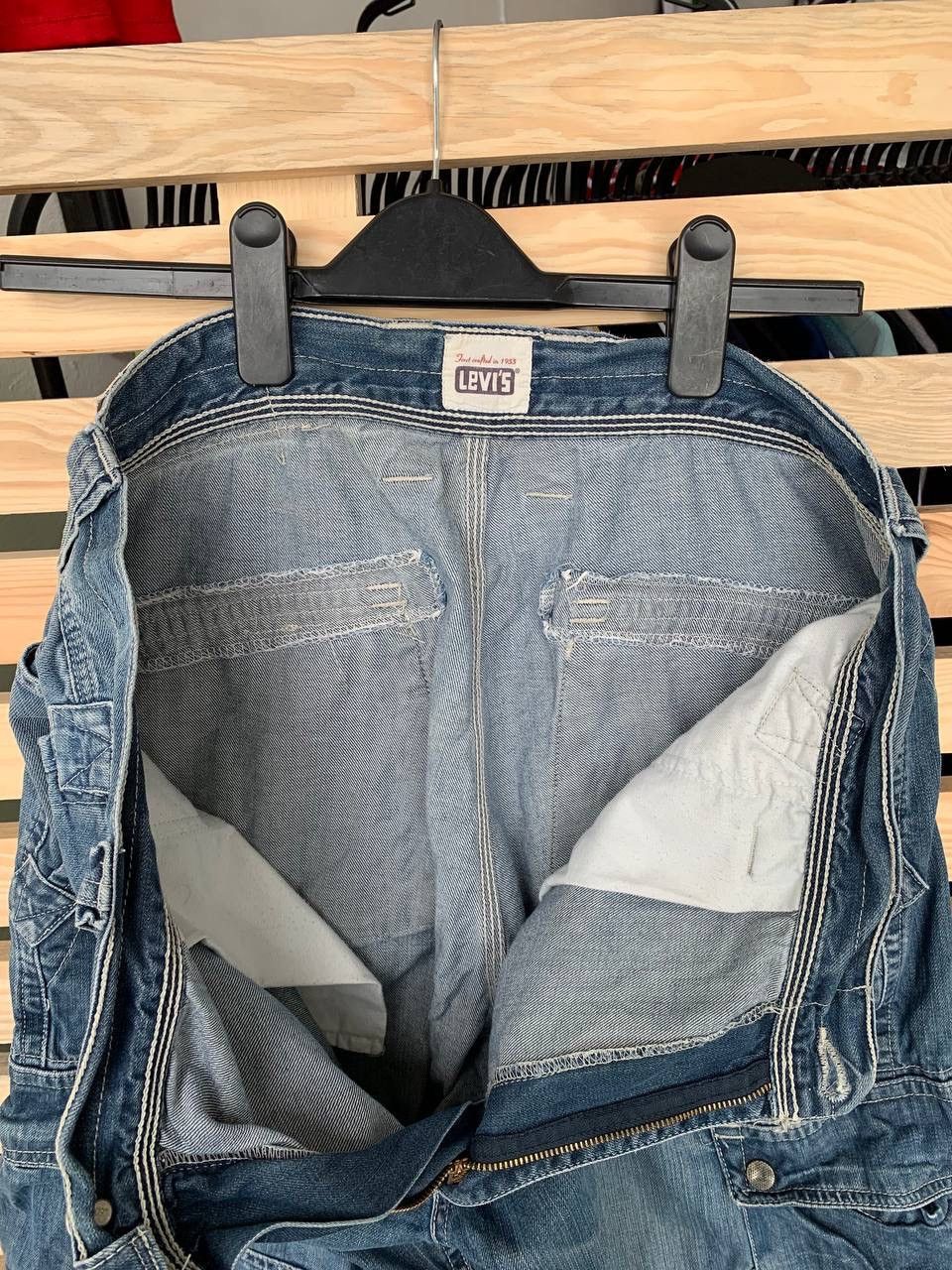 Levi's × Vintage Levis Cargo Shorts Denim Distressed Rap Sk8 Baggy Size US 34 / EU 50 - 5 Thumbnail
