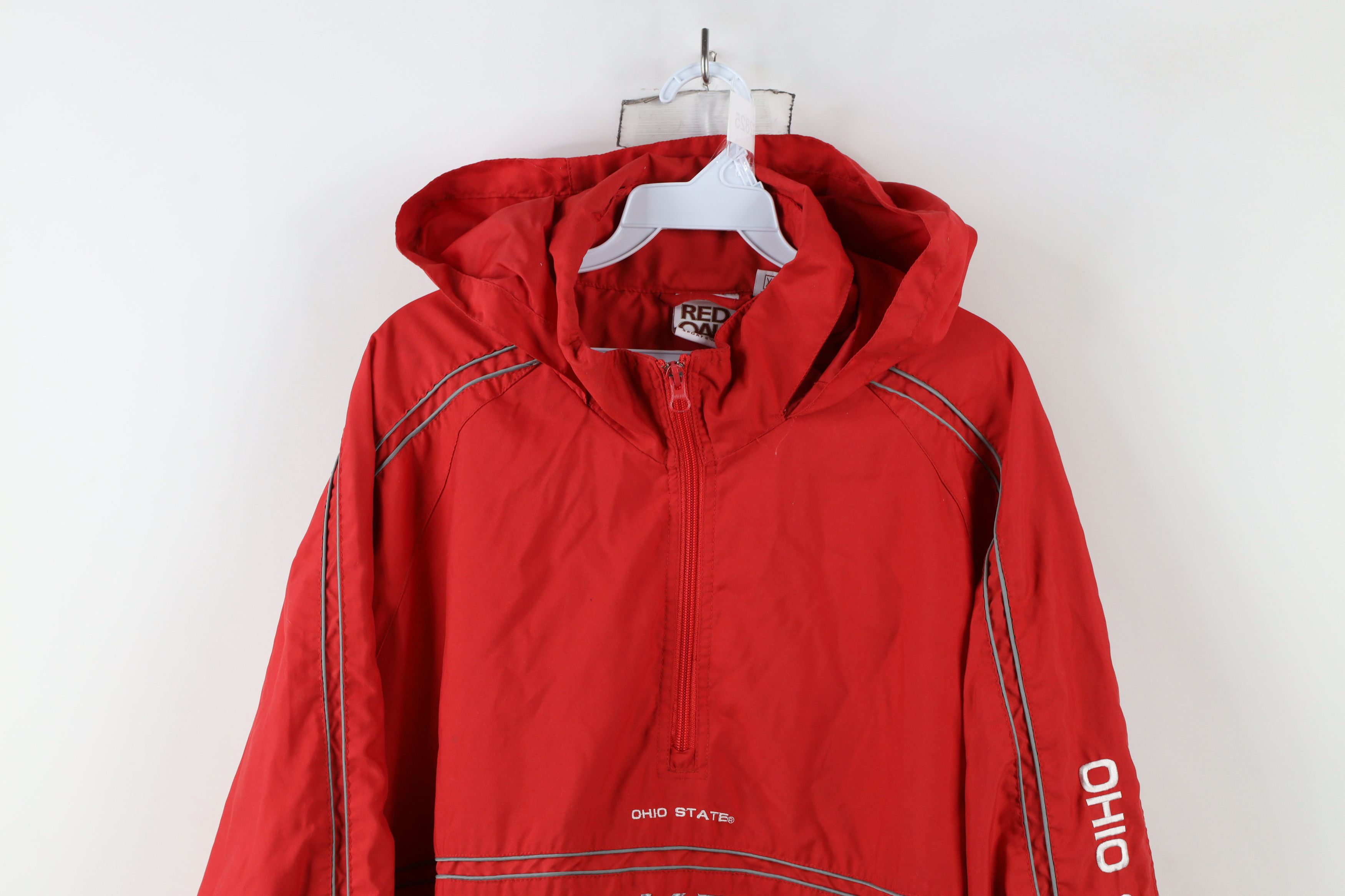 Vintage Vintage 90s Ohio State University Hooded Pullover Jacket Size US XL / EU 56 / 4 - 2 Thumbnail