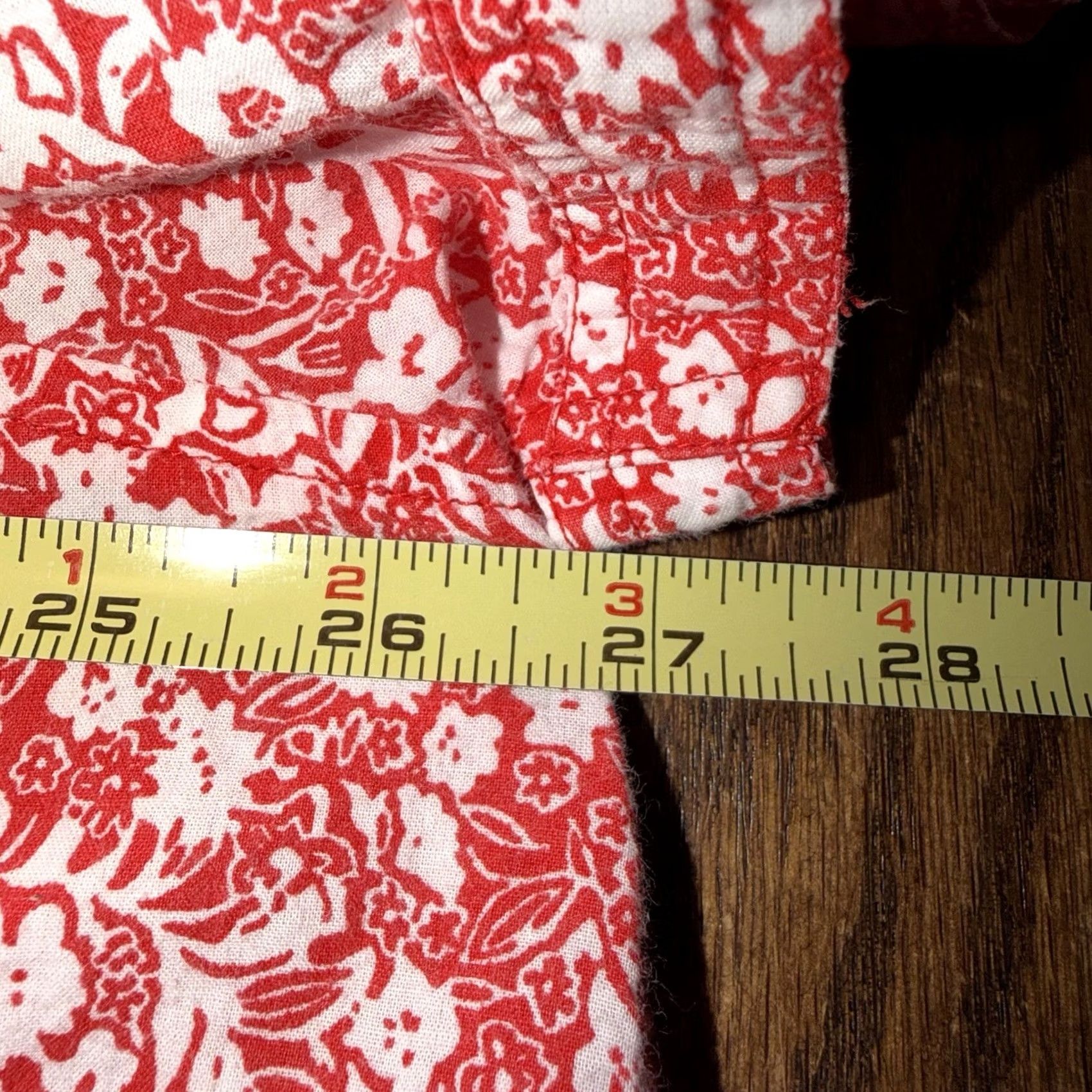 Vintage Woman Within Red Floral Short Sleeve Button Down Shirt 1X 22/24 Womens Blouse Casual Spring Summer Floral Pattern Pockets Button-Front Size XL / US 12-14 / IT 48-50 - 7 Thumbnail