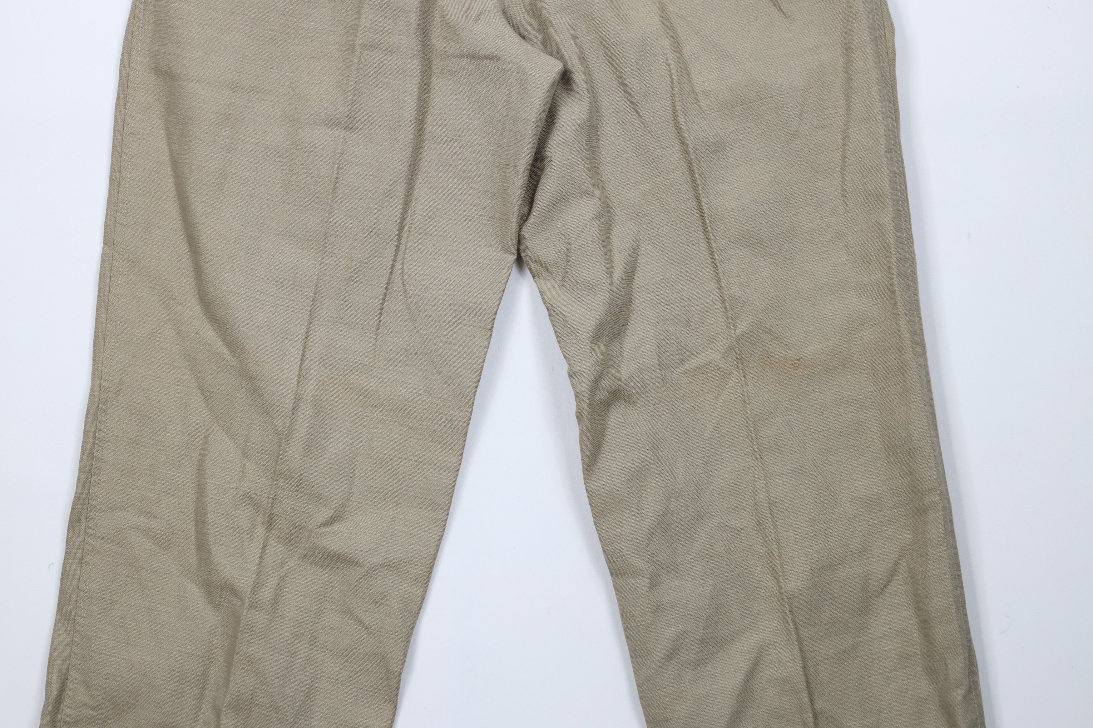 Vintage Vintage 90s Streetwear Linen Blend Cuffed Chino Pants Beige Size US 34 / EU 50 - 9 Thumbnail