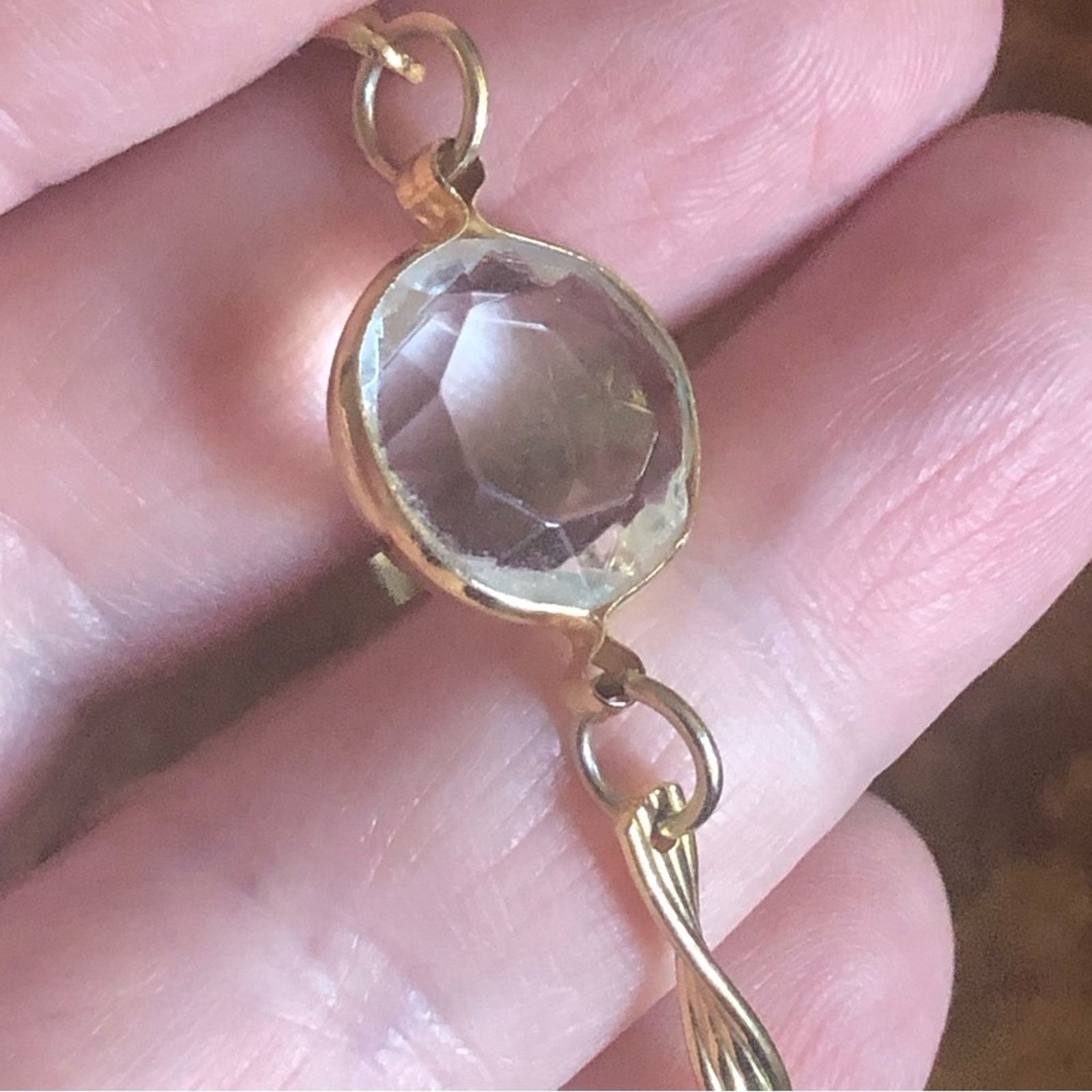 Vintage Vintage twisted gold bar clear quartz bracelet Size ONE SIZE - 4 Thumbnail