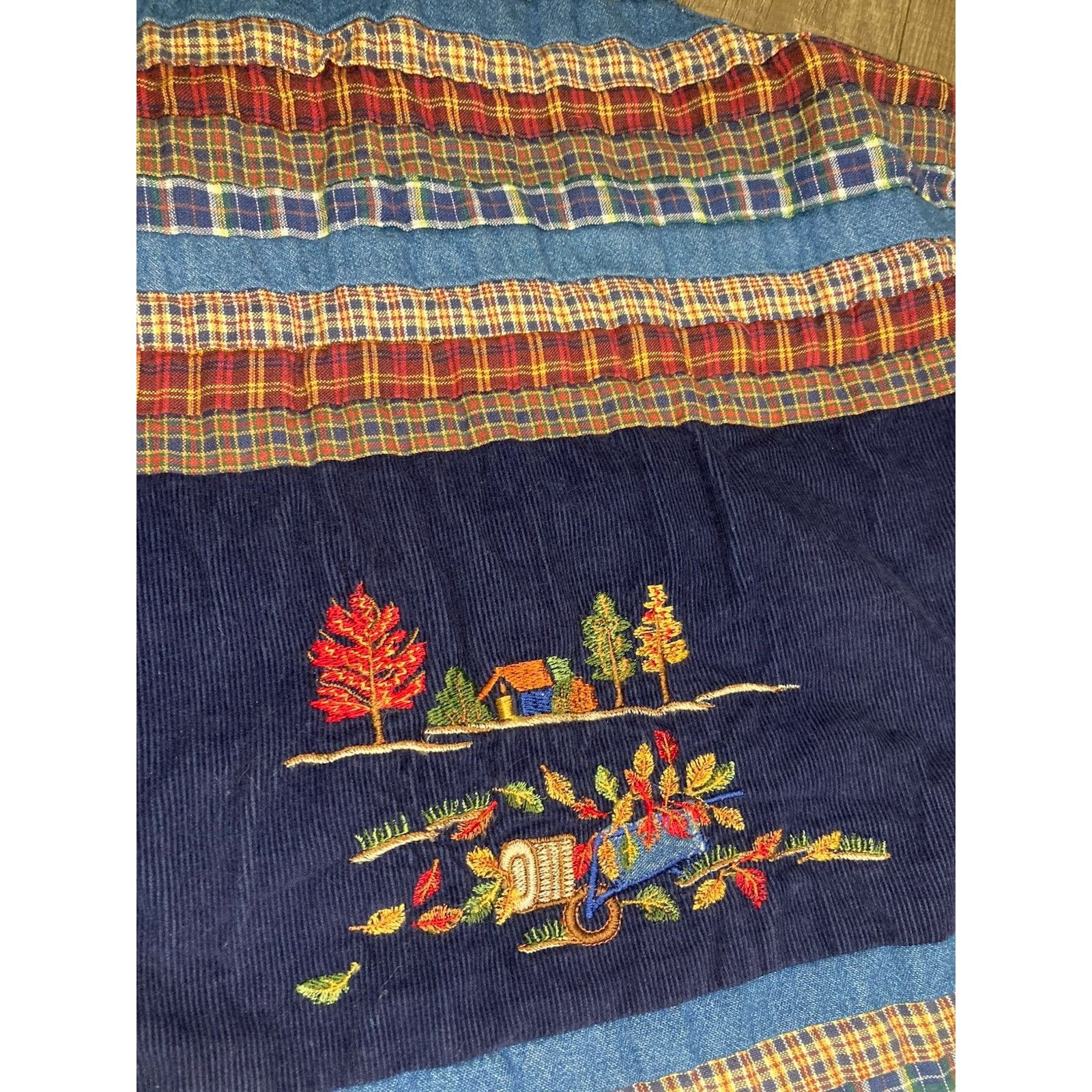 Vintage Vtg Embroidered Corduroy Vest XL/2X Cabin Cottage Teacher Size XL / US 12-14 / IT 48-50 - 4 Thumbnail