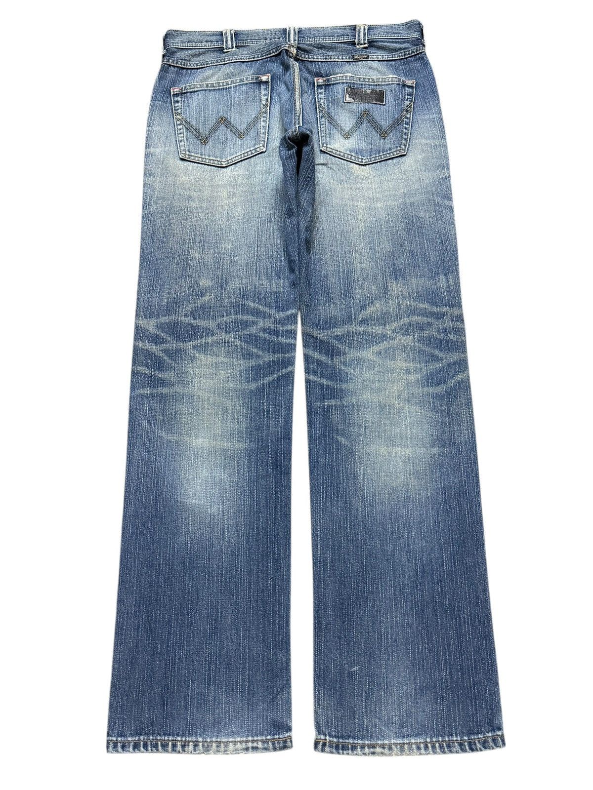 Wrangler Vtg Y2K Wrangler Mud Wash Faded Whisker Distress Straight Size US 33 - 2 Thumbnail