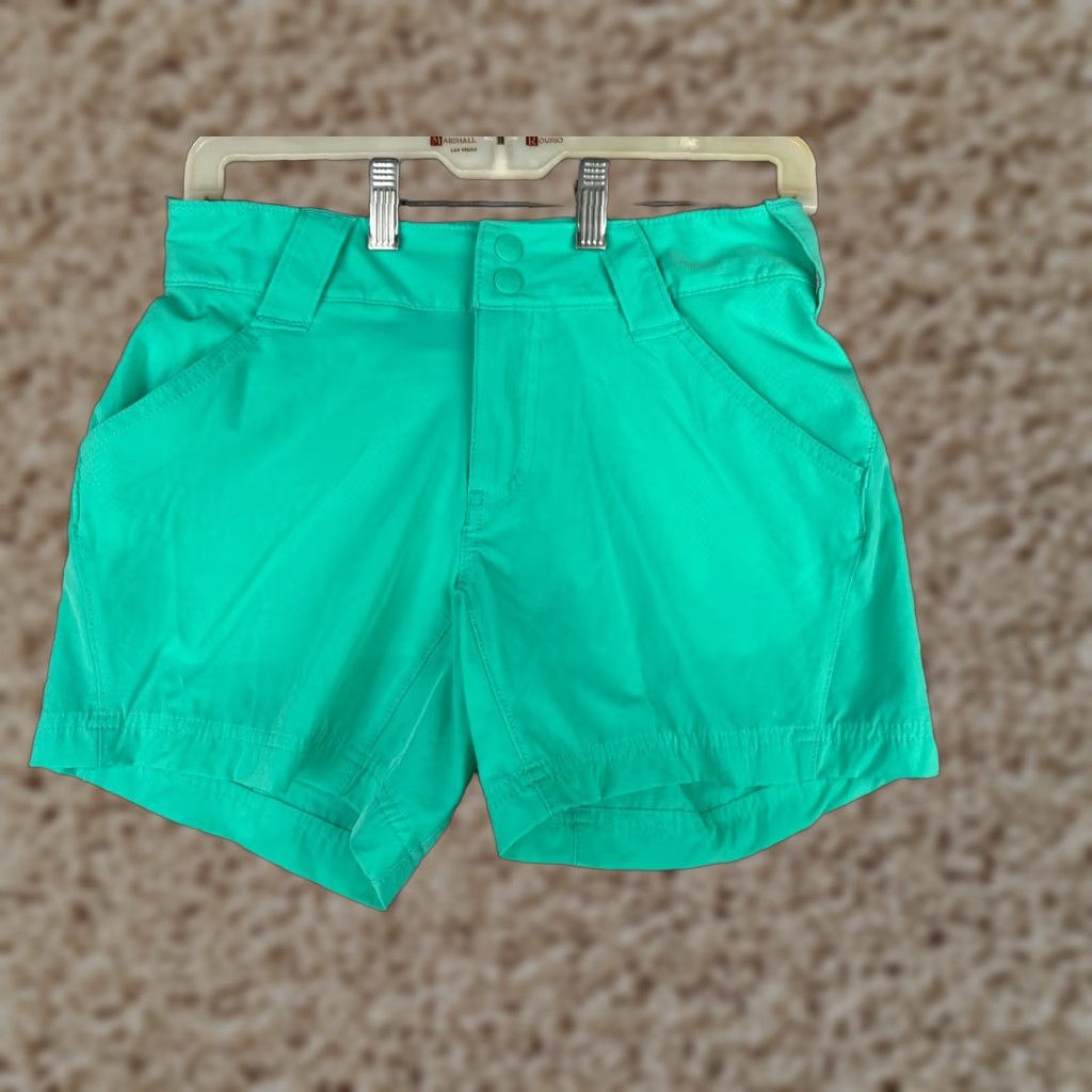 Vintage Columbia Shorts Womens 2 Teal PFG Chino Nylon Blend Boating Fishing Casual 28x5 Size 26" / US 2 / IT 38 - 1 Thumbnail