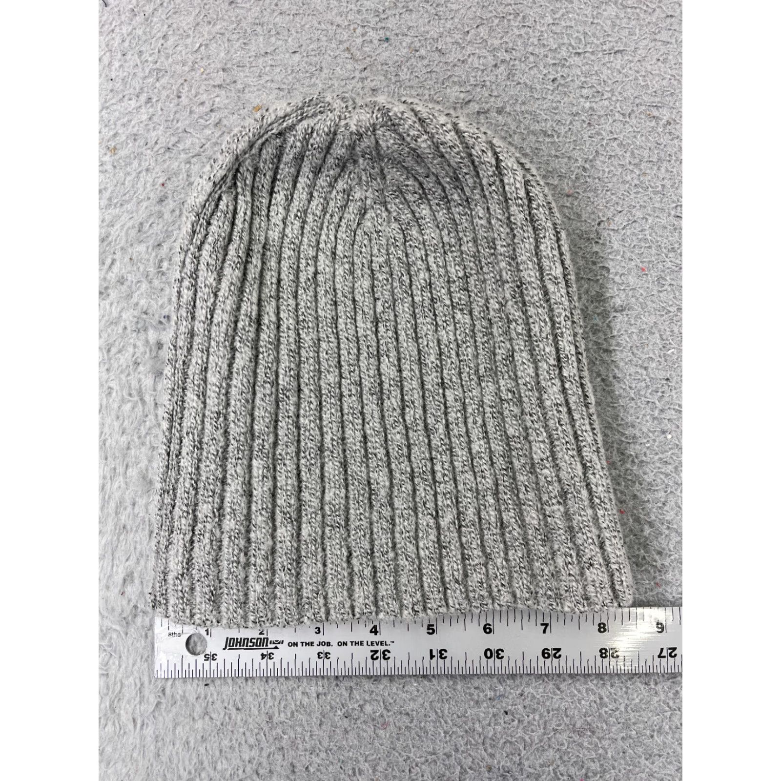 Vintage Beanie Toque Adult One Size Gray Ribbed Knit 100% Acrylic Snow Camp Winter Ski Size ONE SIZE - 4 Thumbnail