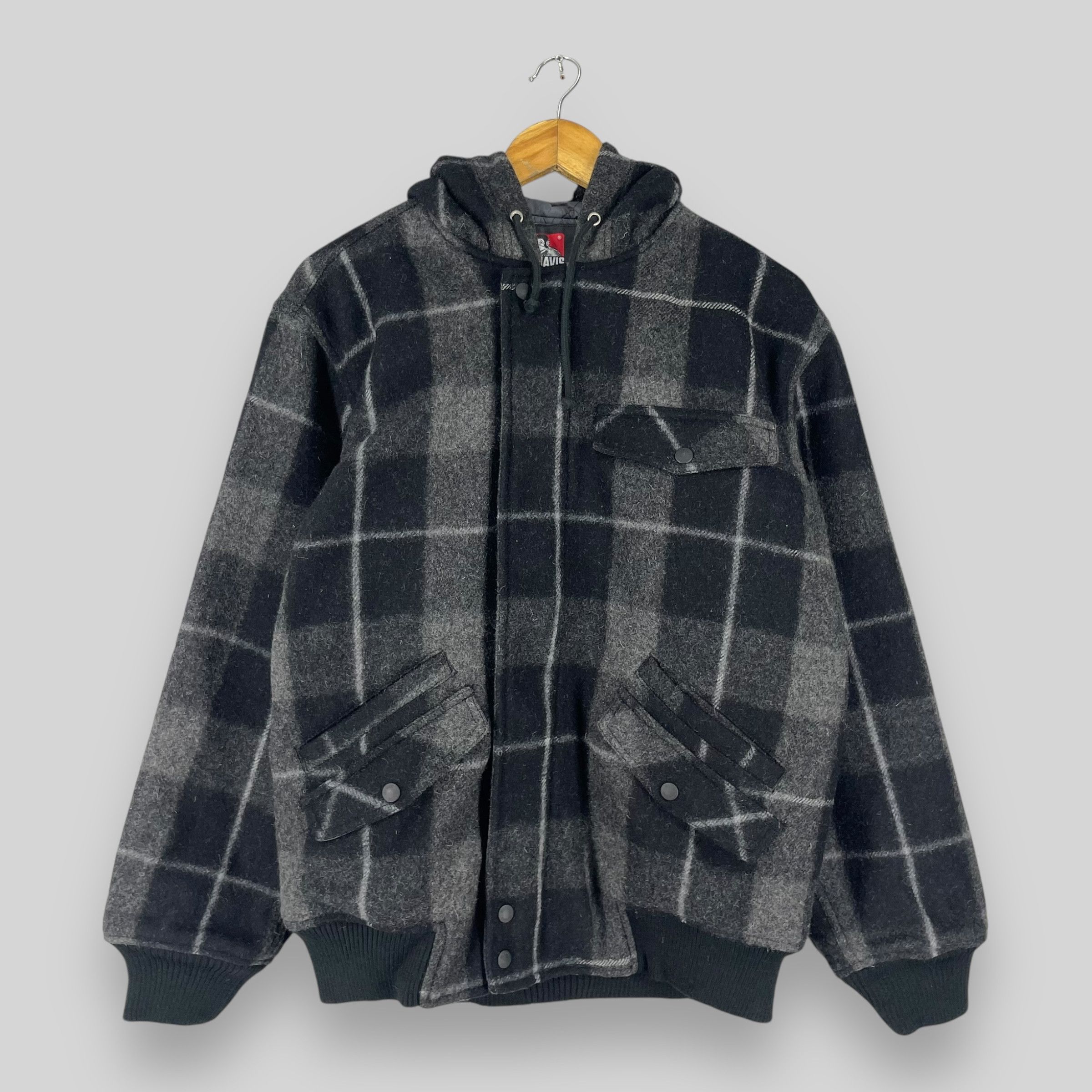 Ben Davis Vintage 90s BEN DAVIS Checkered Tartan Black Wool Jacket Size US M / EU 48-50 / 2 - 1 Thumbnail