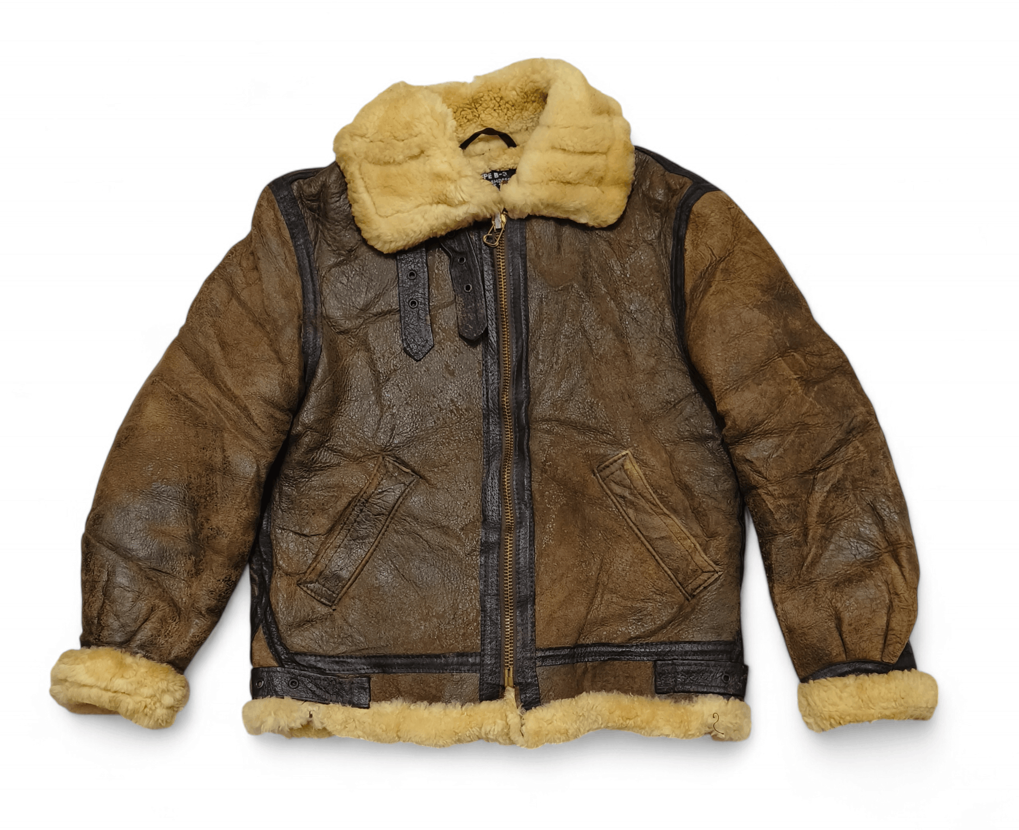 Schott Vintage 70s Schott Bros USAAF B-3 Shearling Leather Jacket Size US S / EU 44-46 / 1 - 6 Thumbnail