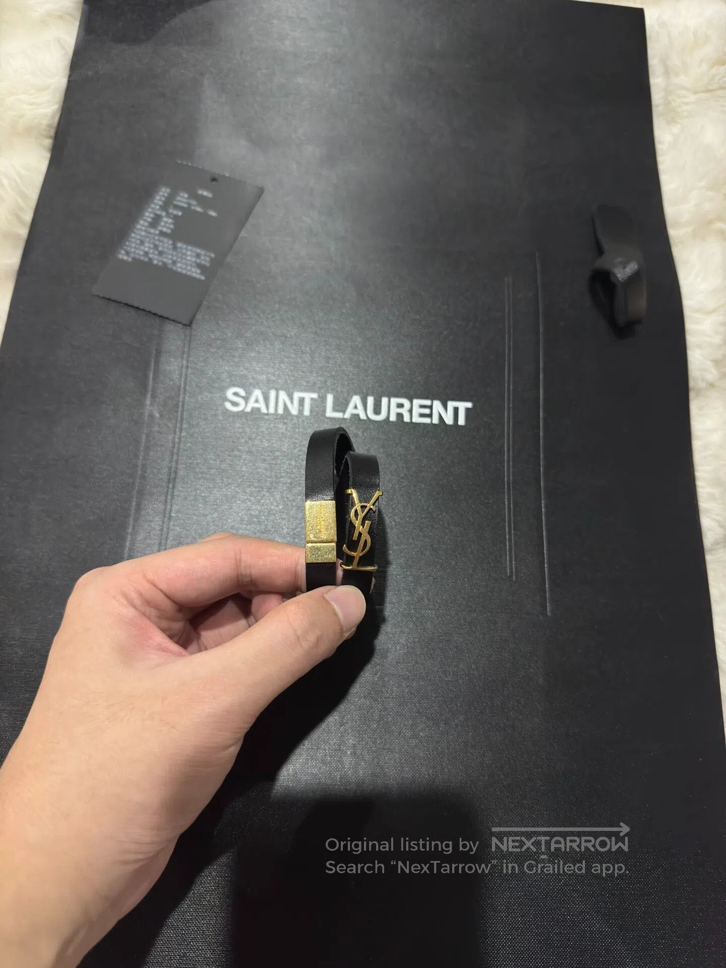 Saint Laurent Paris Saint Laurent Paris Golden double ring logo bracelet| Size ONE SIZE - 8 Thumbnail