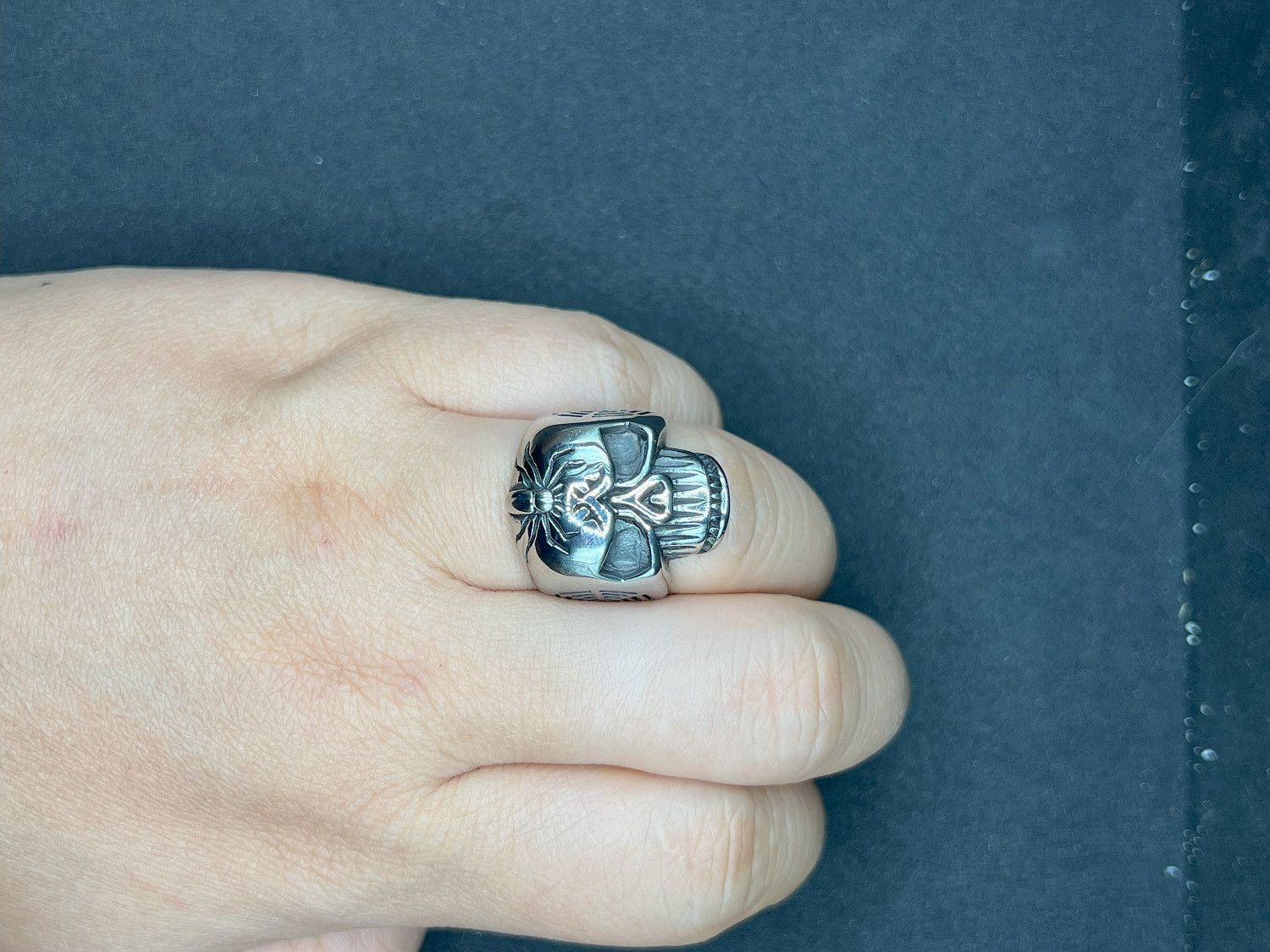 Jewelry Skull Face Stainless Steel Ring - Size 7.5 Size ONE SIZE - 4 Thumbnail
