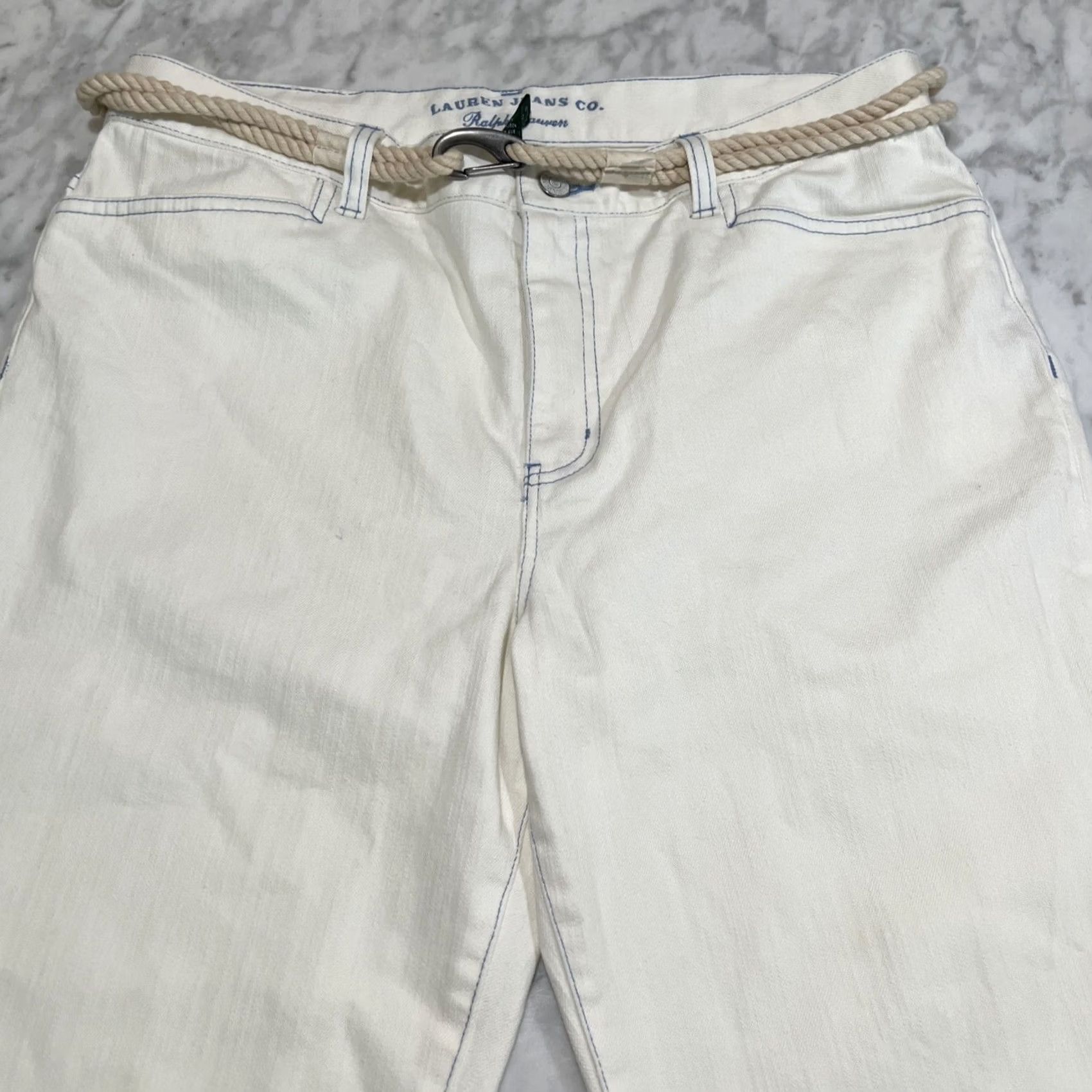 Ralph Lauren Ralph Lauren Lauren Jeans Nautical Classic Midcalf Rope Belt White Size 12/P Petites Women Size 34" / US 12 / IT 48 - 3 Thumbnail
