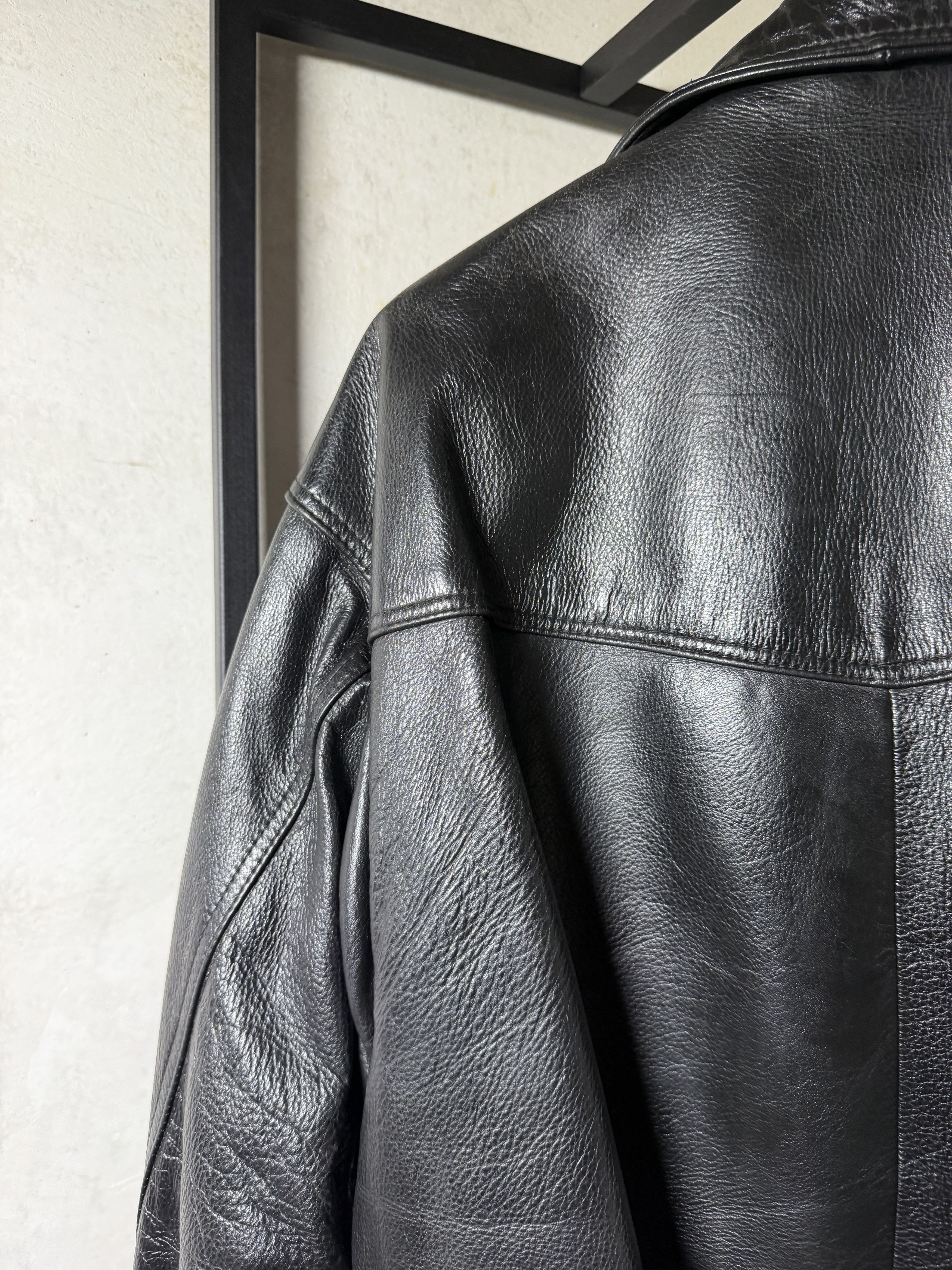 Genuine Leather Genuine Leather Bikers Black Jacket Size US XL / EU 56 / 4 - 6 Thumbnail