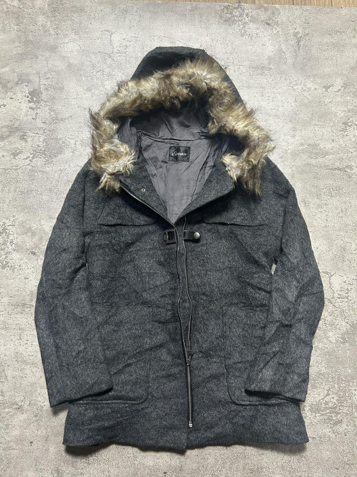 Japanese Brand Rare Spinkle Wool Jacket Fur Hooded Size US M / EU 48-50 / 2 - 5 Thumbnail