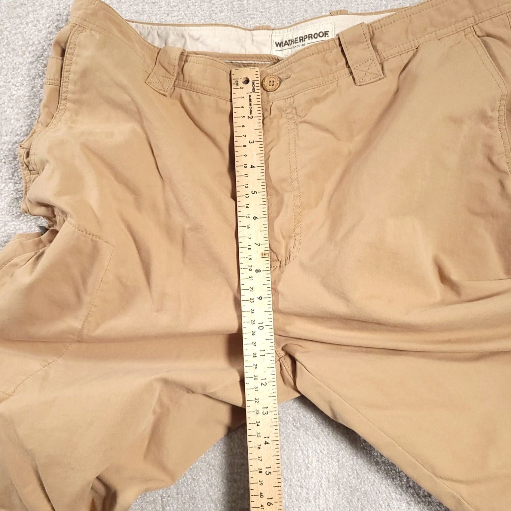 Weatherproof Weatherproof Pants Mens 38/30 Tan Khaki Cargo Zip Pocket Cargo Pants Mens 38 Regular Belt Loops Brown 29 In Inseam Size US 38 / EU 54 - 6 Thumbnail