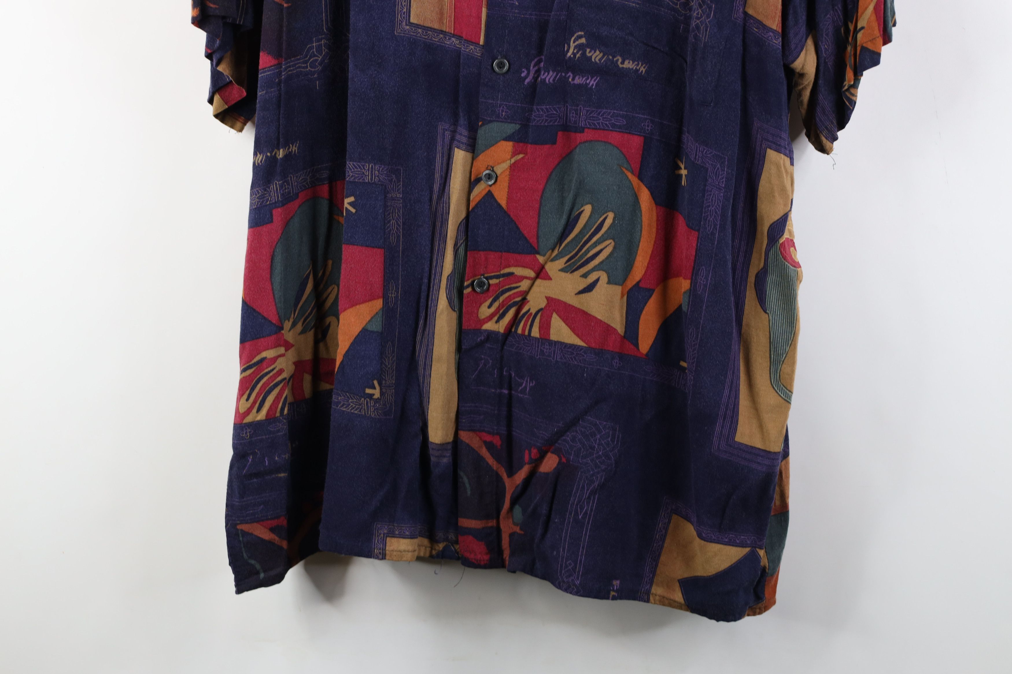 Vintage Vintage 90s Streetwear Rayon Gabardine Collared Button Shirt Size US XL / EU 56 / 4 - 3 Thumbnail
