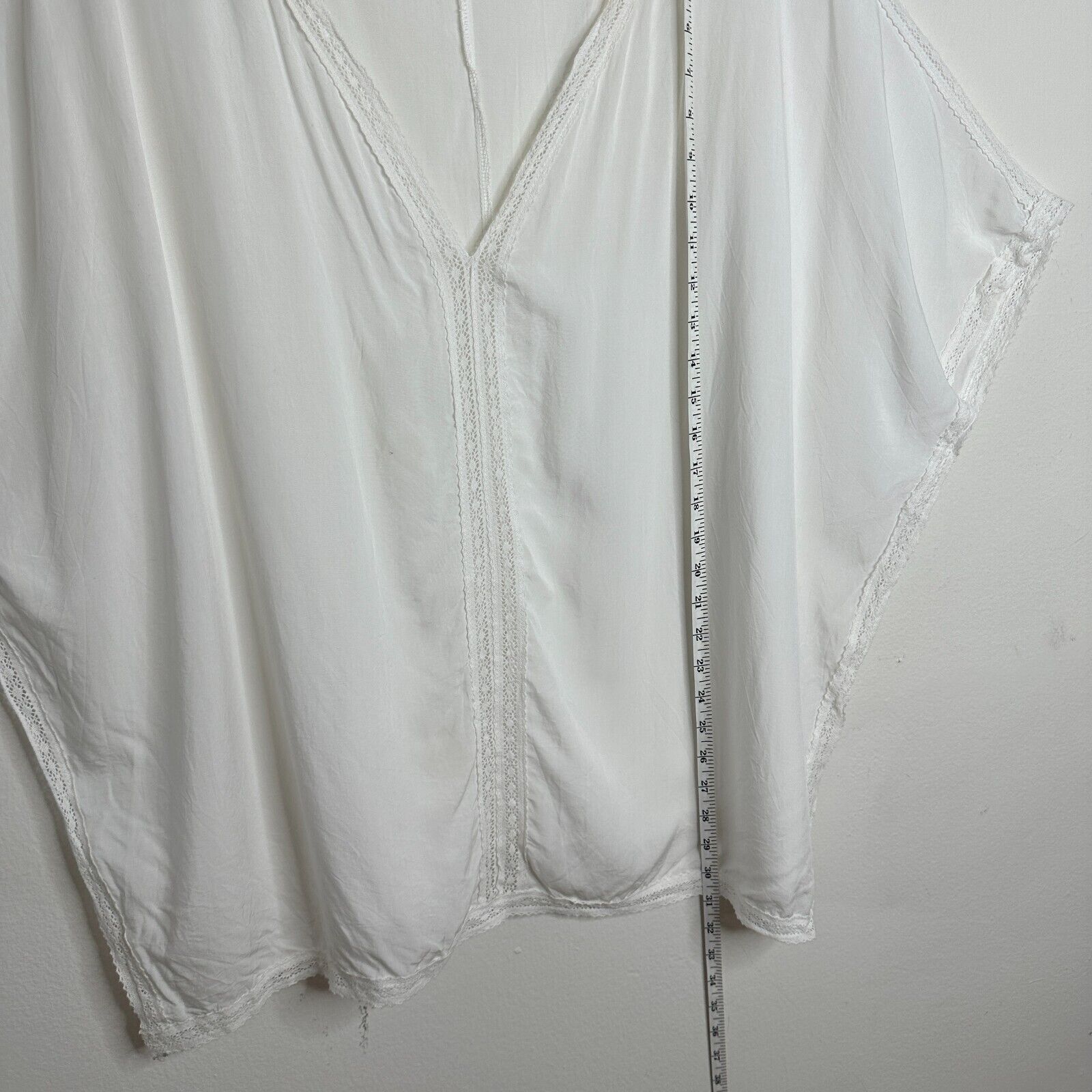 Other Himone White Sleeveless V-Neck Crochet Top Beach Coverup OS Size ONE SIZE - 7 Thumbnail